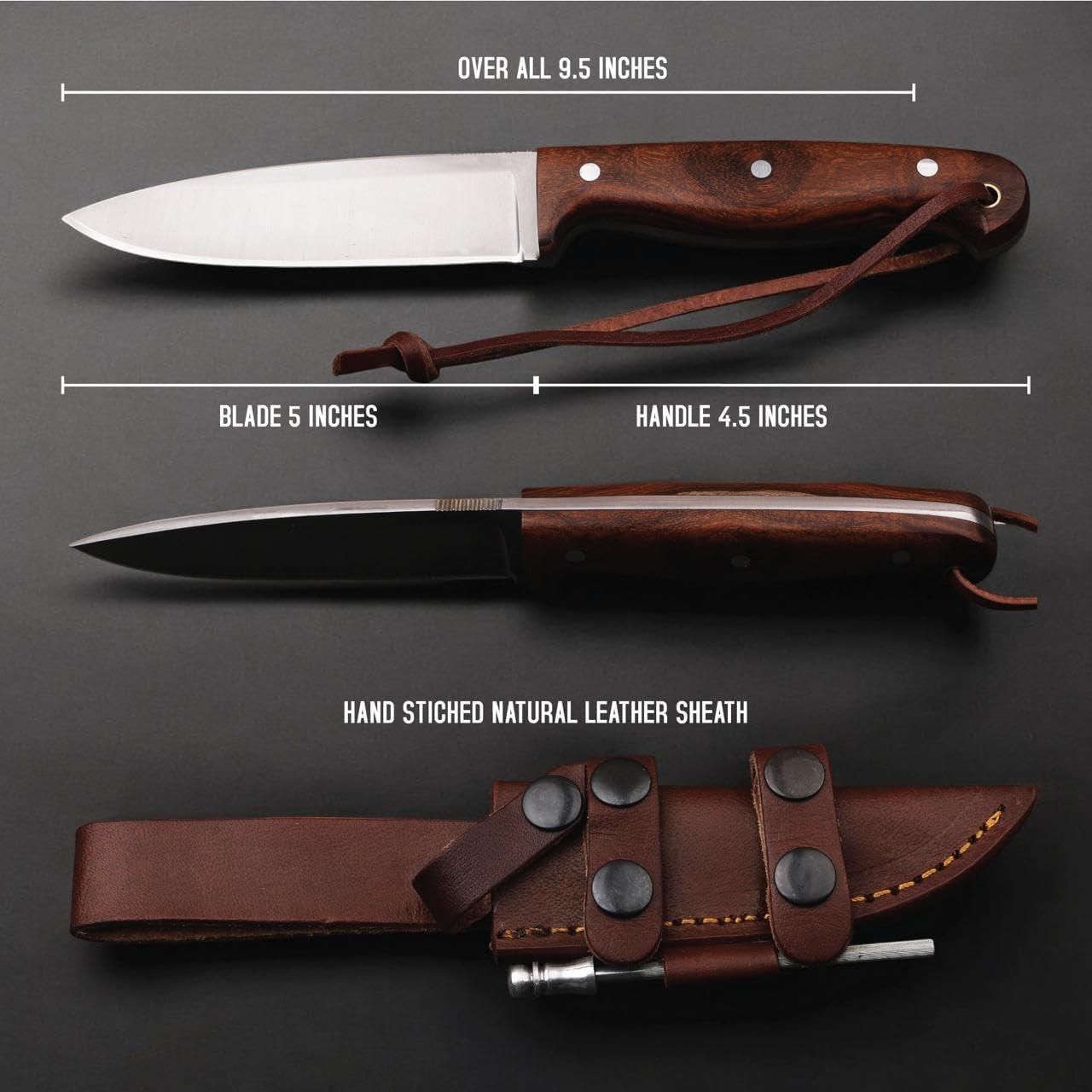 Cuchillo de Caza H&H Blades D2 Hecho a Mano 25.4 cm con Funda