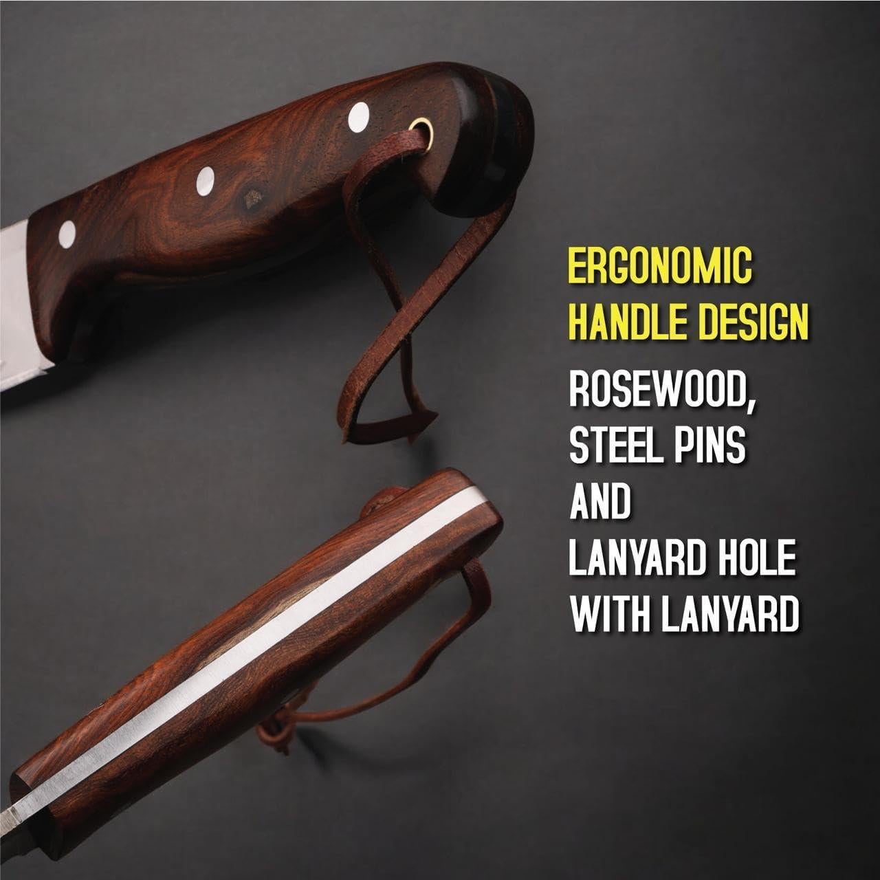 Cuchillo de Caza H&H Blades D2 Hecho a Mano 25.4 cm con Funda