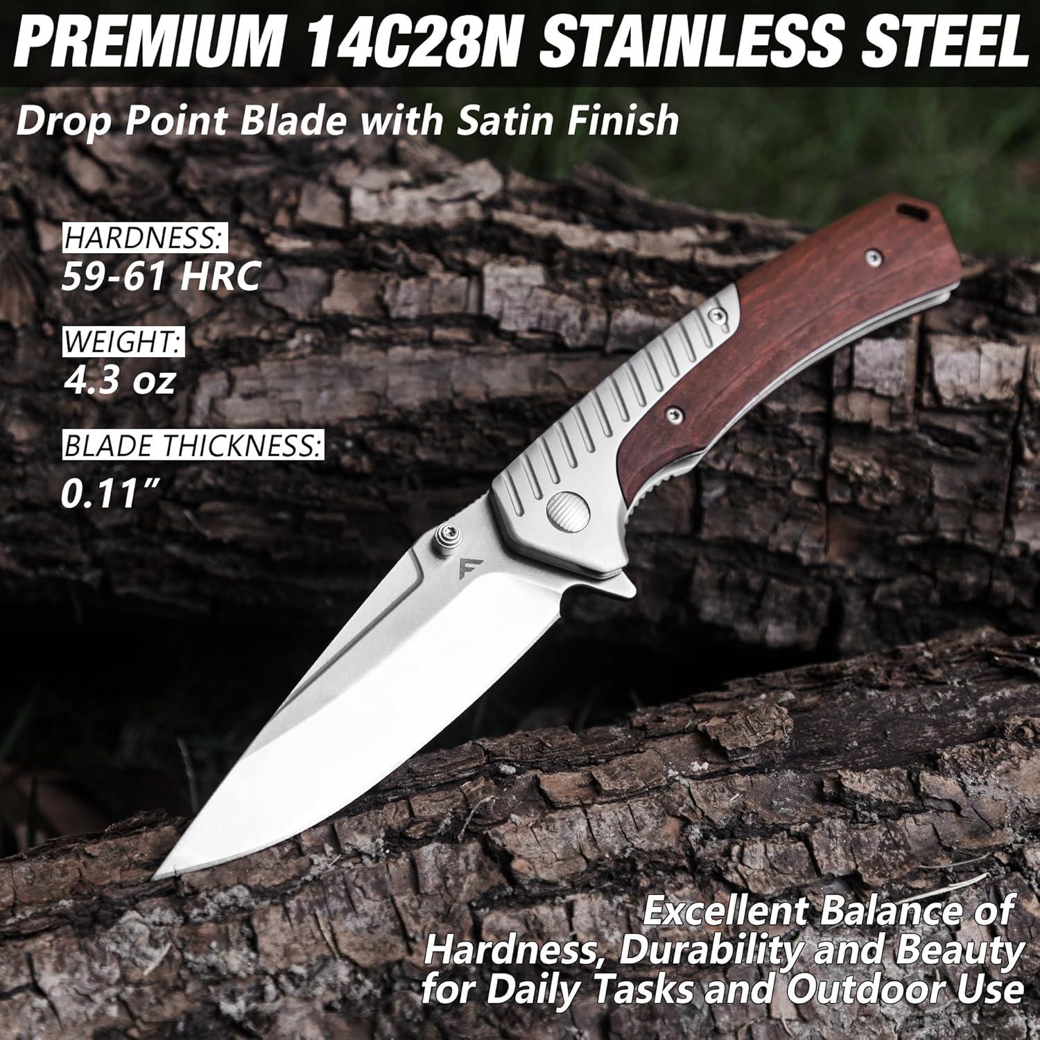 Cuchillo de bolsillo FLISSA plegable 8.5 cm acero inoxidable