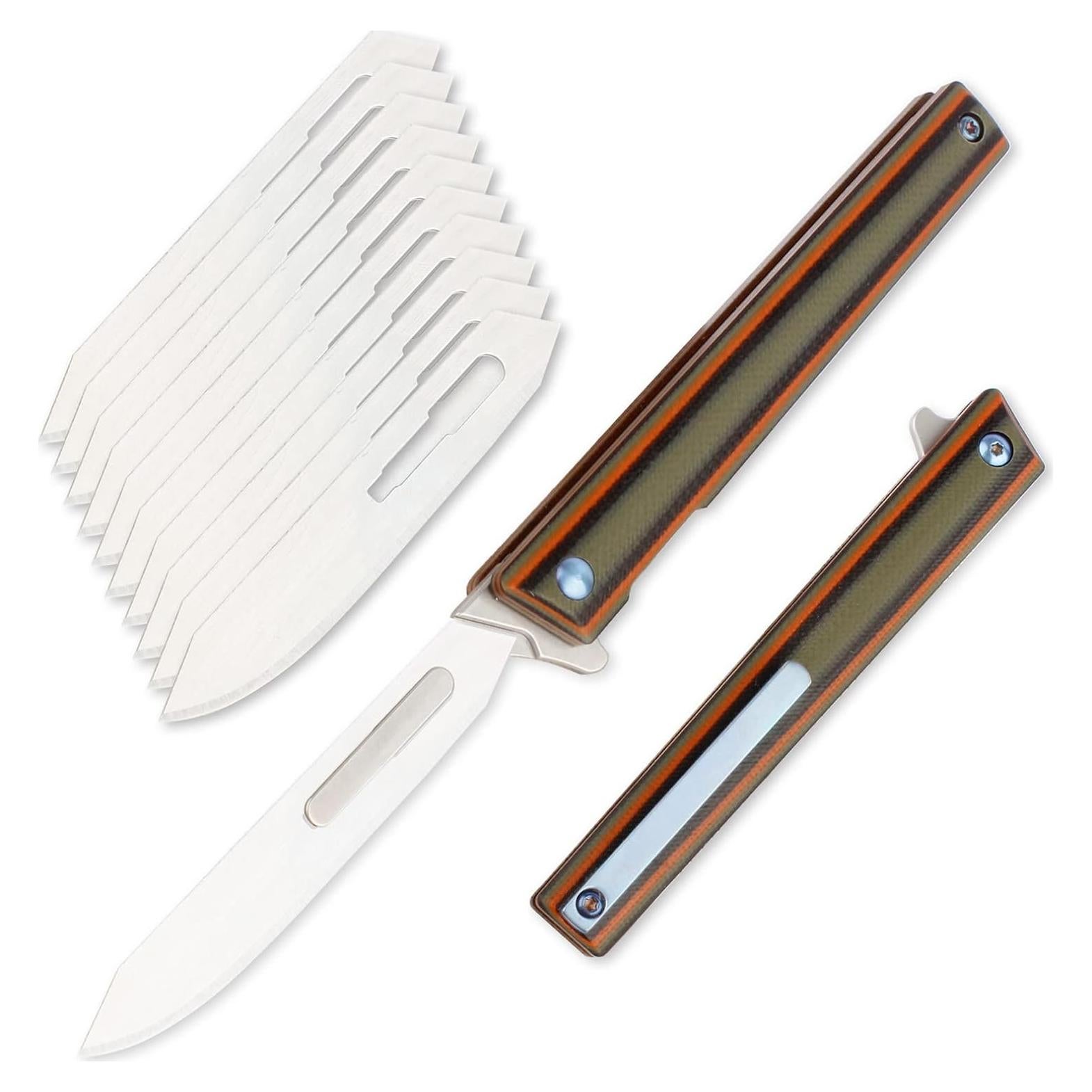 Cuchillo Escalpelo Plegable Tenchilon G37 con 10 Hojas Reemplazables