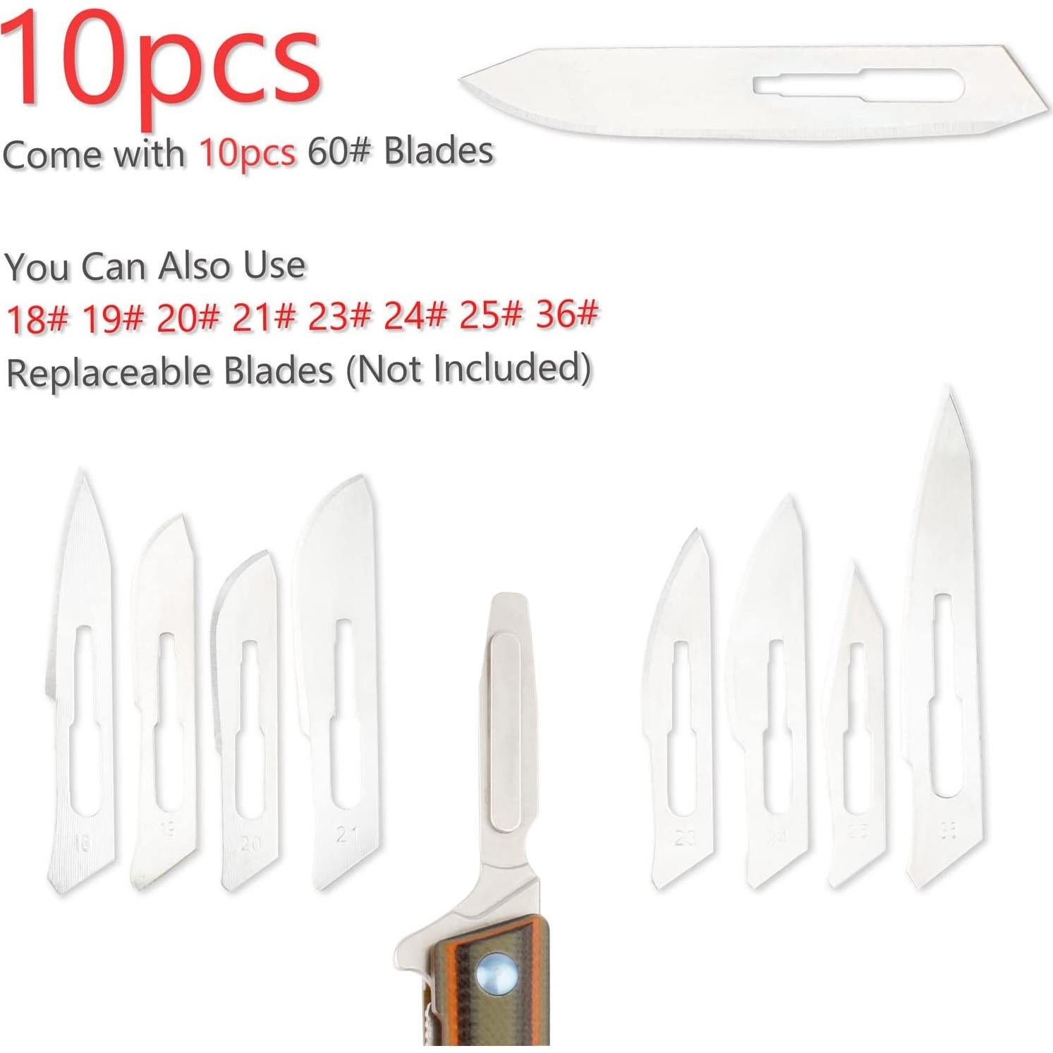 Cuchillo Escalpelo Plegable Tenchilon G37 con 10 Hojas Reemplazables