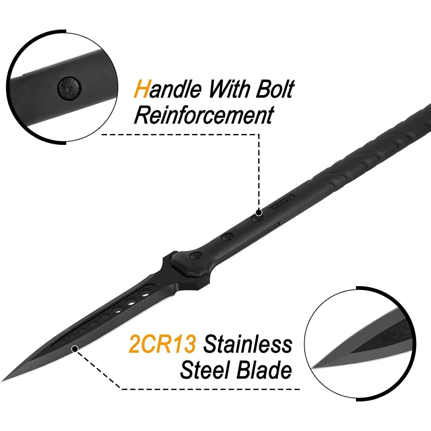 Lanza de Supervivencia Kalkal de Acero Inoxidable 106.68cm