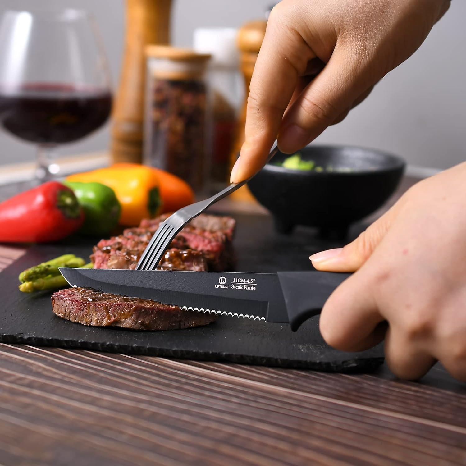 Juego de 6 Cuchillos de Carne UPTRUST de Acero Inoxidable