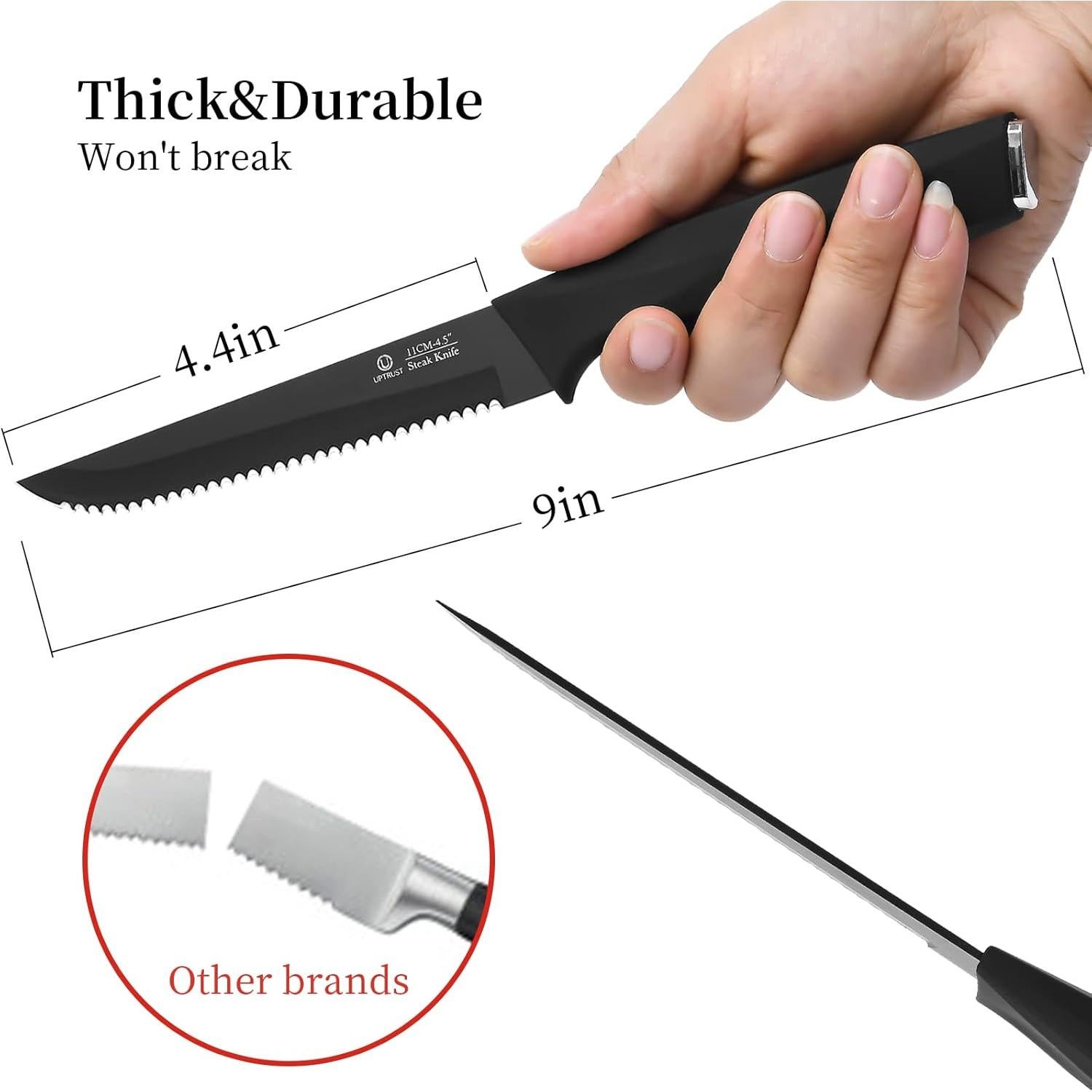 Juego de 6 Cuchillos de Carne UPTRUST de Acero Inoxidable