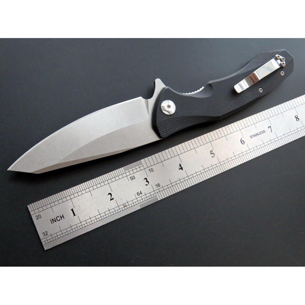 Cuchillo de bolsillo Eafengrow D2 con mango G10 21.6 cm negro