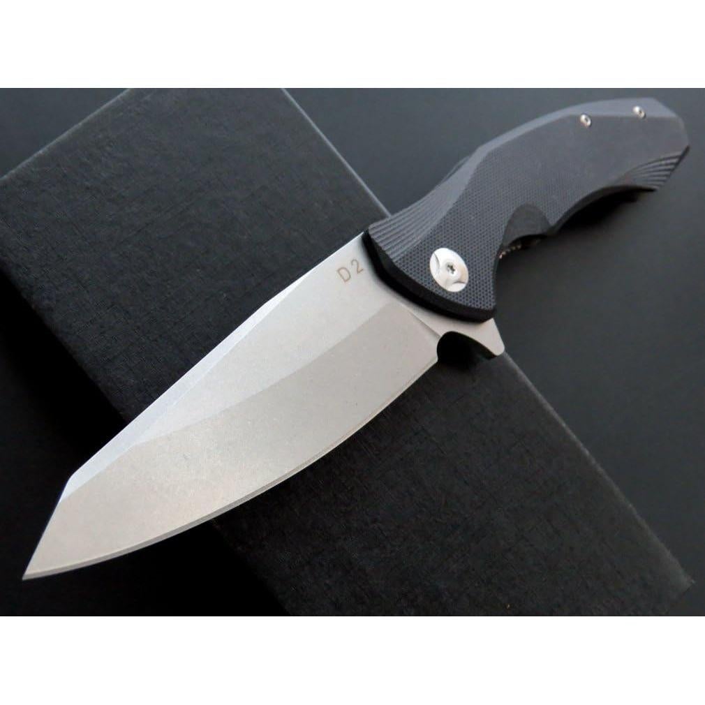 Cuchillo de bolsillo Eafengrow D2 con mango G10 21.6 cm negro