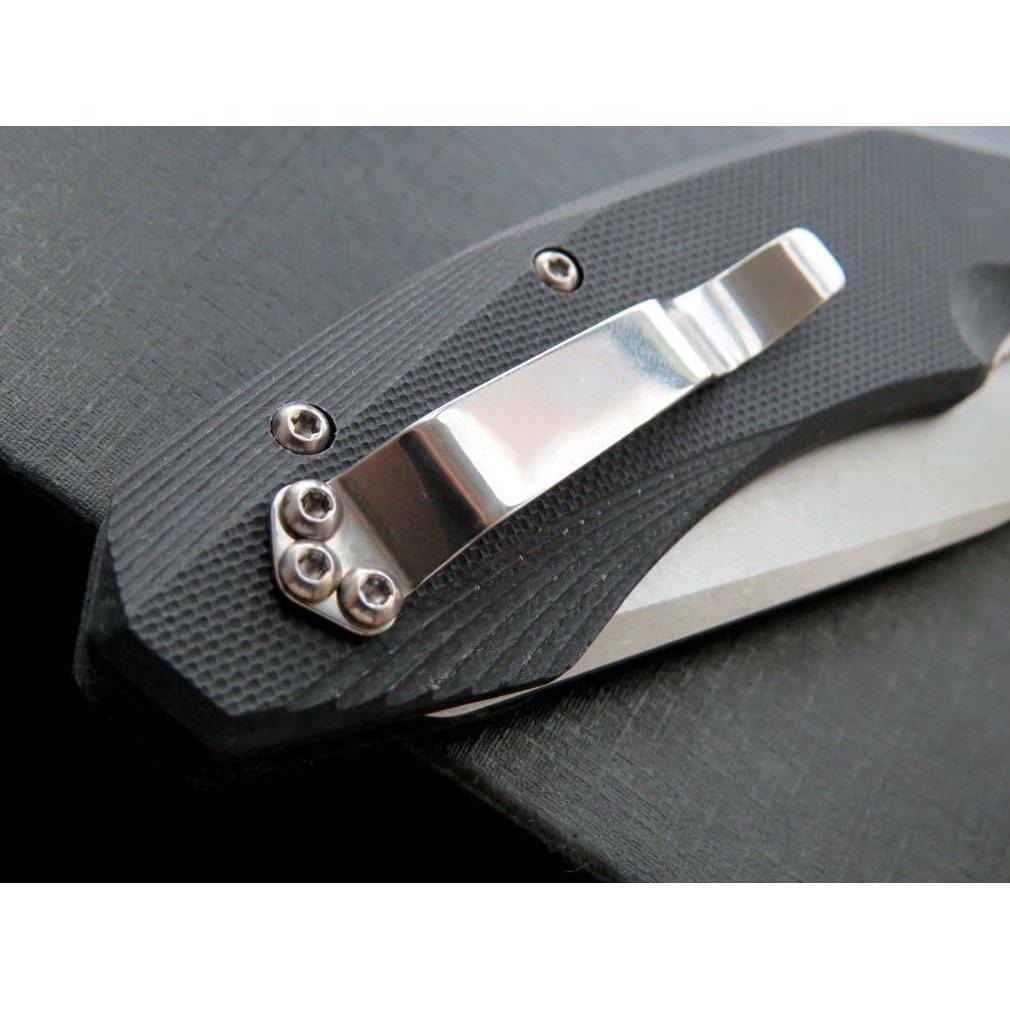 Cuchillo de bolsillo Eafengrow D2 con mango G10 21.6 cm negro