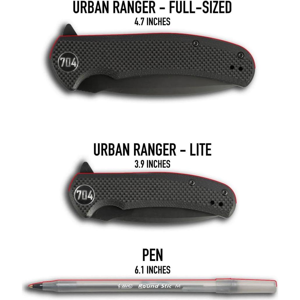 Cuchillo Plegable Urban Ranger 704 Gear Acero D2 9.5 cm Negro