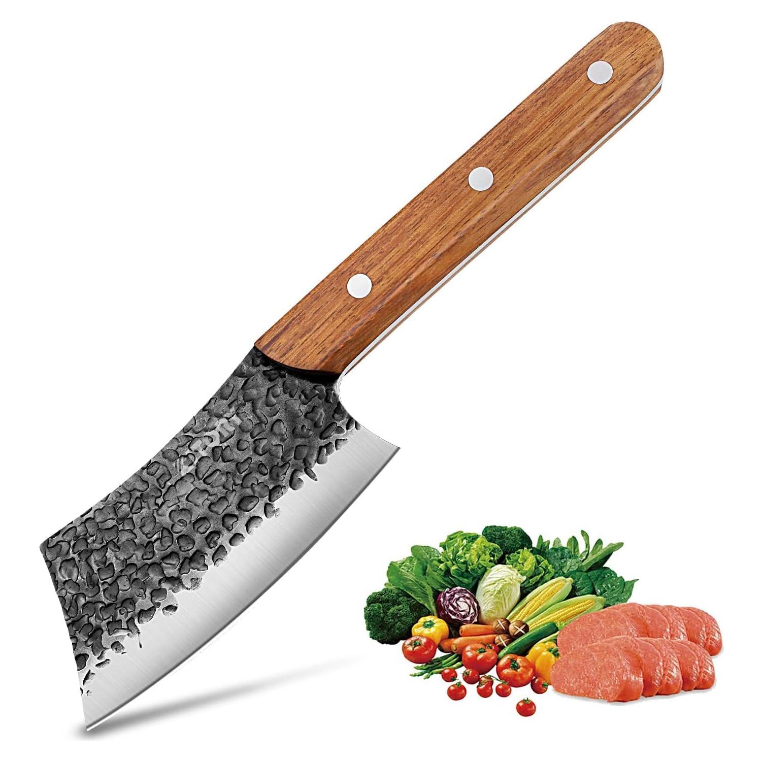 Cuchillo Mini Cleaver Kitory 12.7 cm Acero Inoxidable Negro