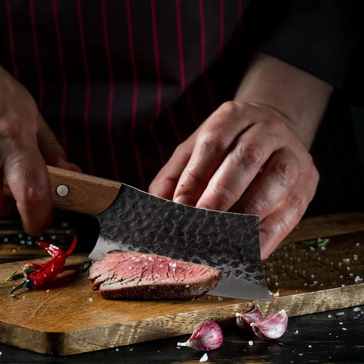 Cuchillo Mini Cleaver Kitory 12.7 cm Acero Inoxidable Negro