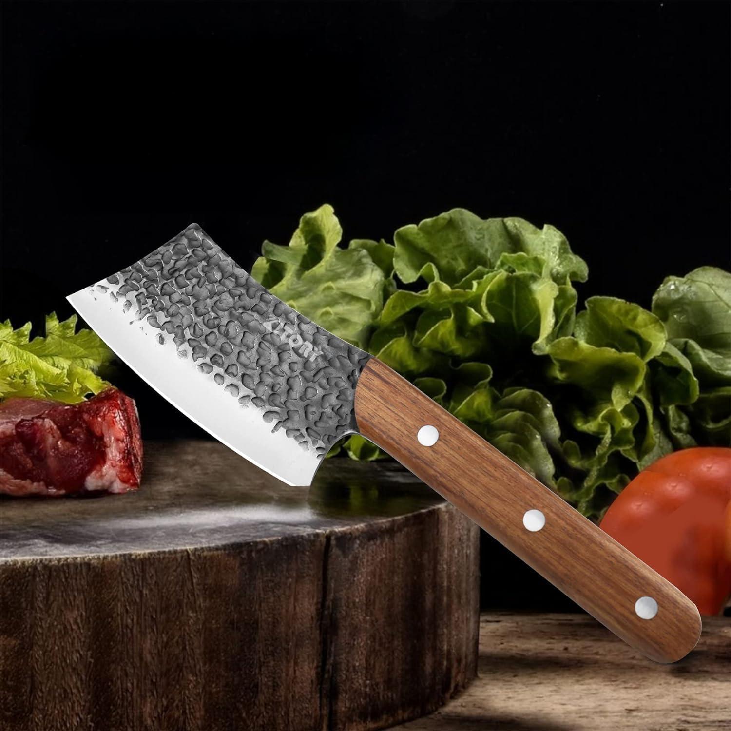 Cuchillo Mini Cleaver Kitory 12.7 cm Acero Inoxidable Negro