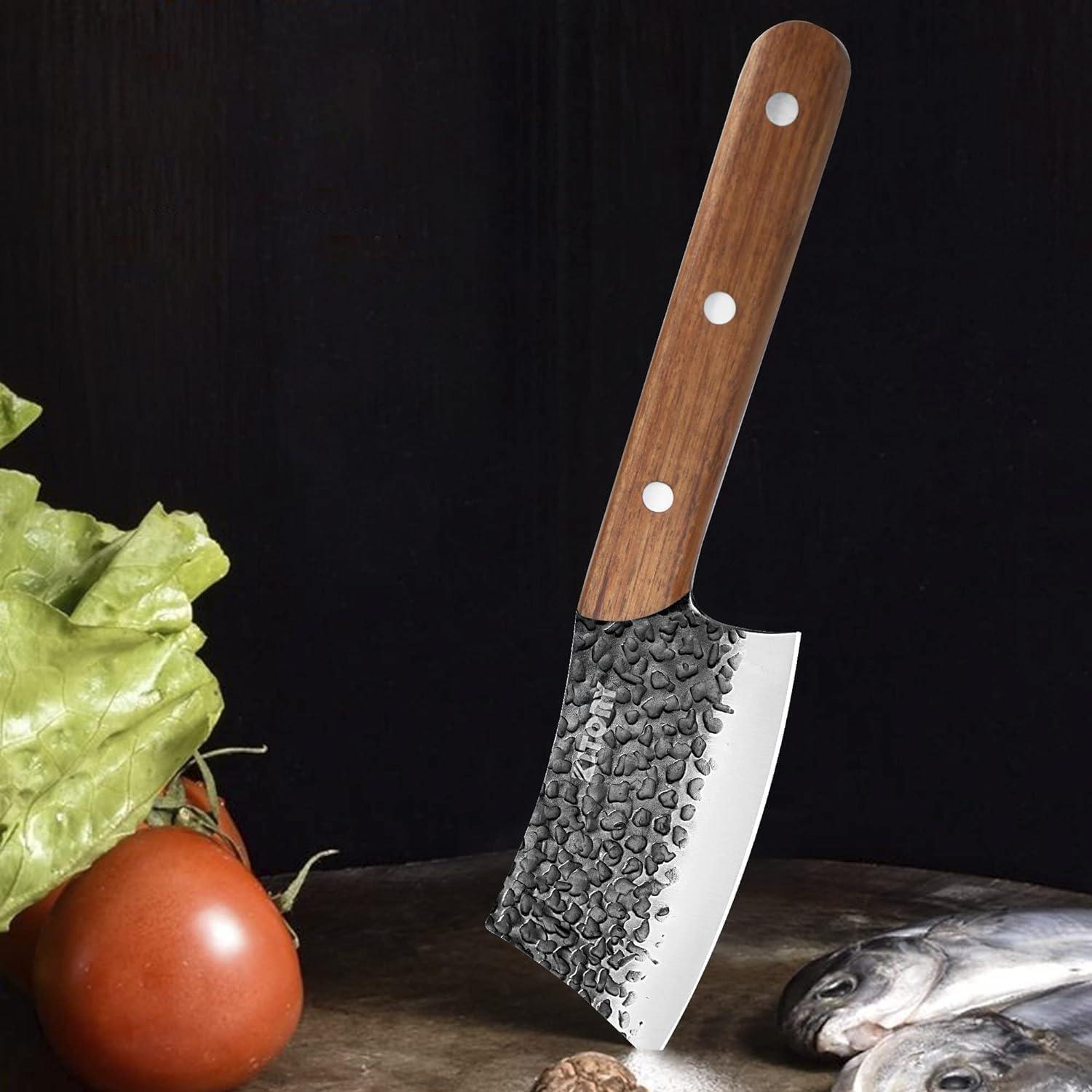 Cuchillo Mini Cleaver Kitory 12.7 cm Acero Inoxidable Negro