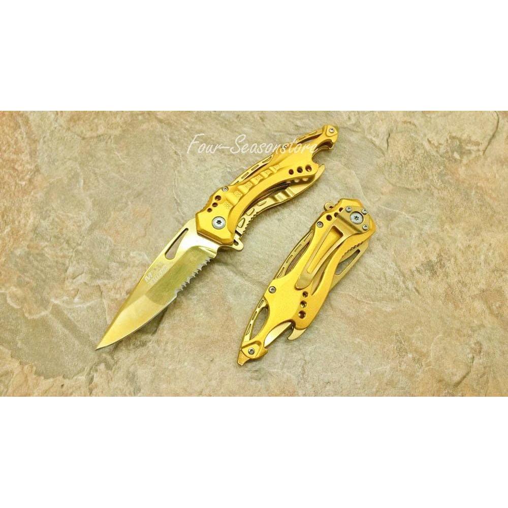 Cuchillo Táctico MTech USA Dorado 7.62cm Acero Inoxidable