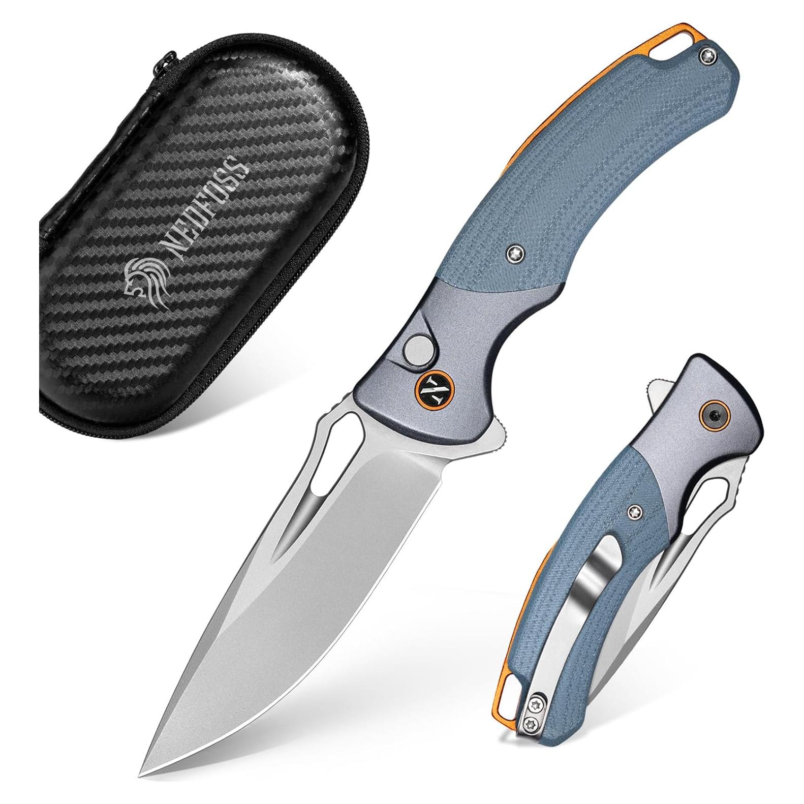 Cuchillo de Bolsillo NedFoss Heron VG10 7.49 cm Plegable Azul