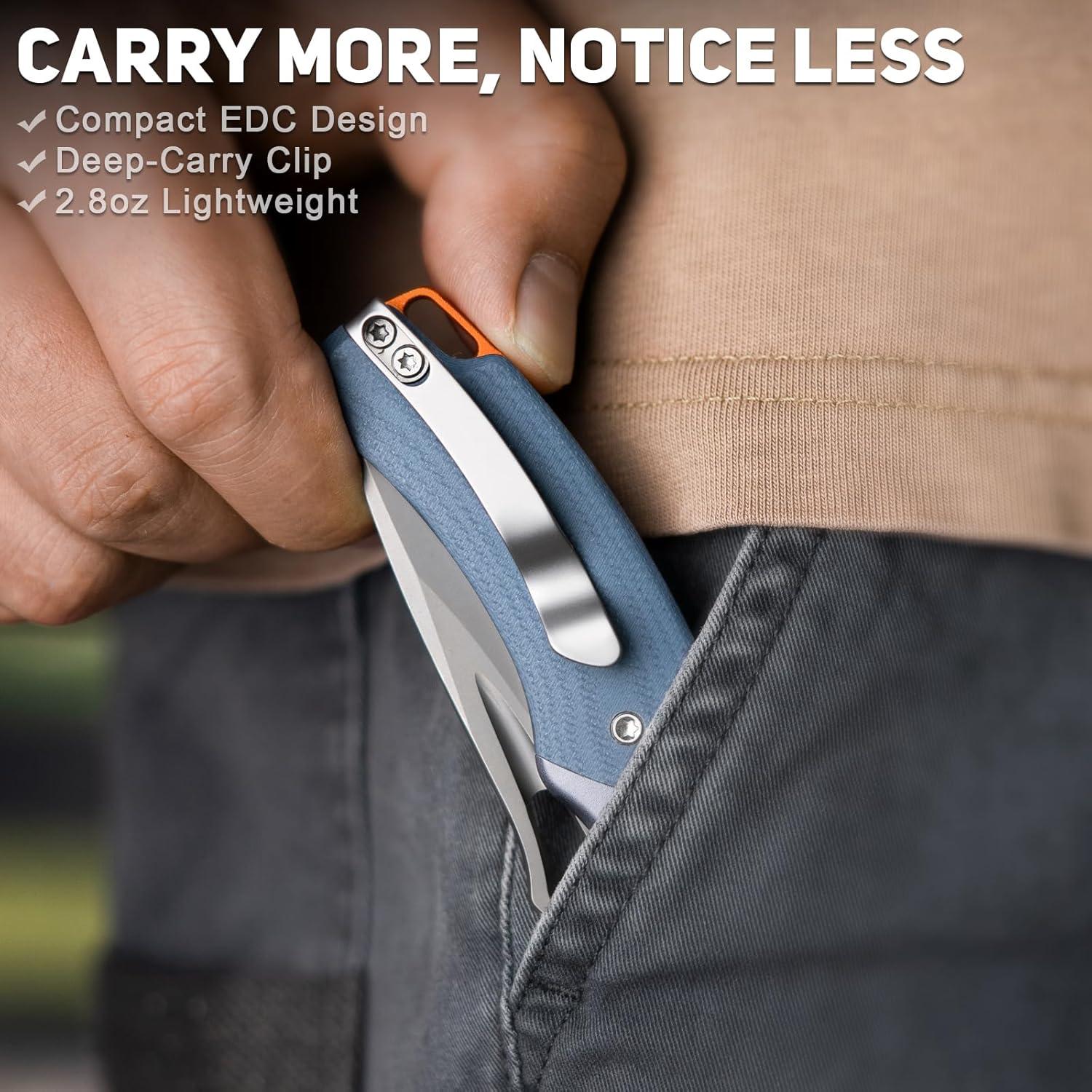 Cuchillo de Bolsillo NedFoss Heron VG10 7.49 cm Plegable Azul