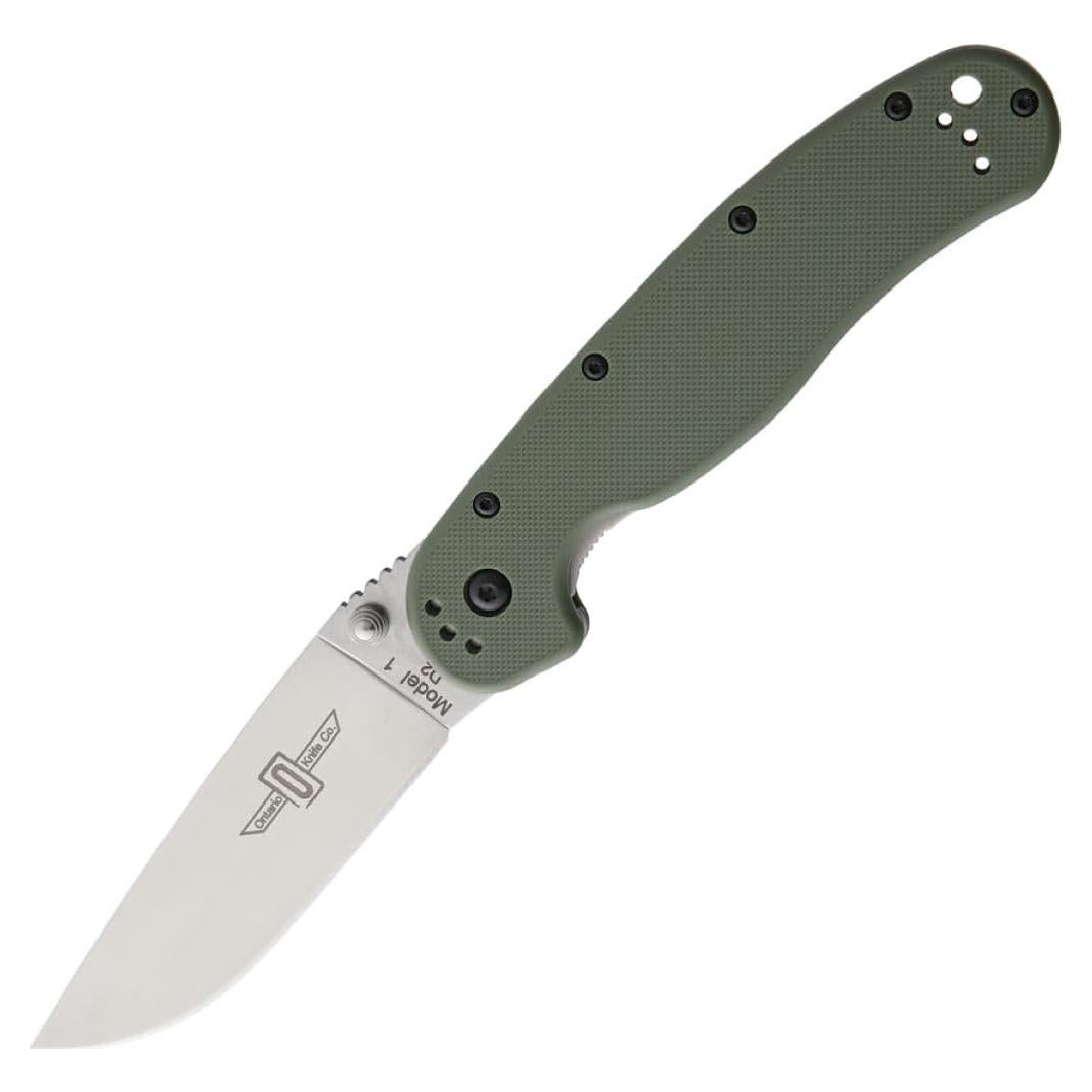 Cuchillo Rata 1 Linerlock Ontario Verde OD 9.2 cm Acero D2