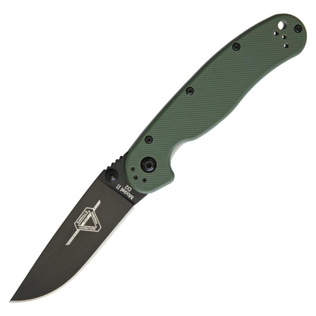 Cuchillo Ontario Rat II Linerlock Verde OD D2 10.16 cm