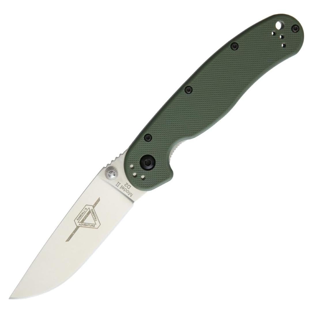 Cuchillo Ontario Rat II Linerlock Verde OD 7.62 cm D2
