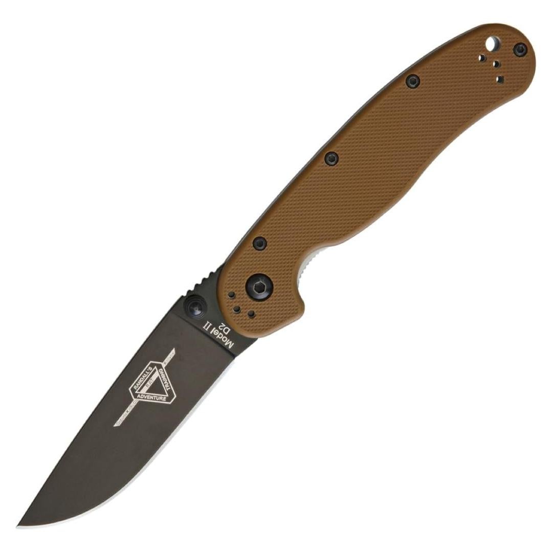 Cuchillo Ontario Rat II Linerlock Marrón Coyote 7.62 cm