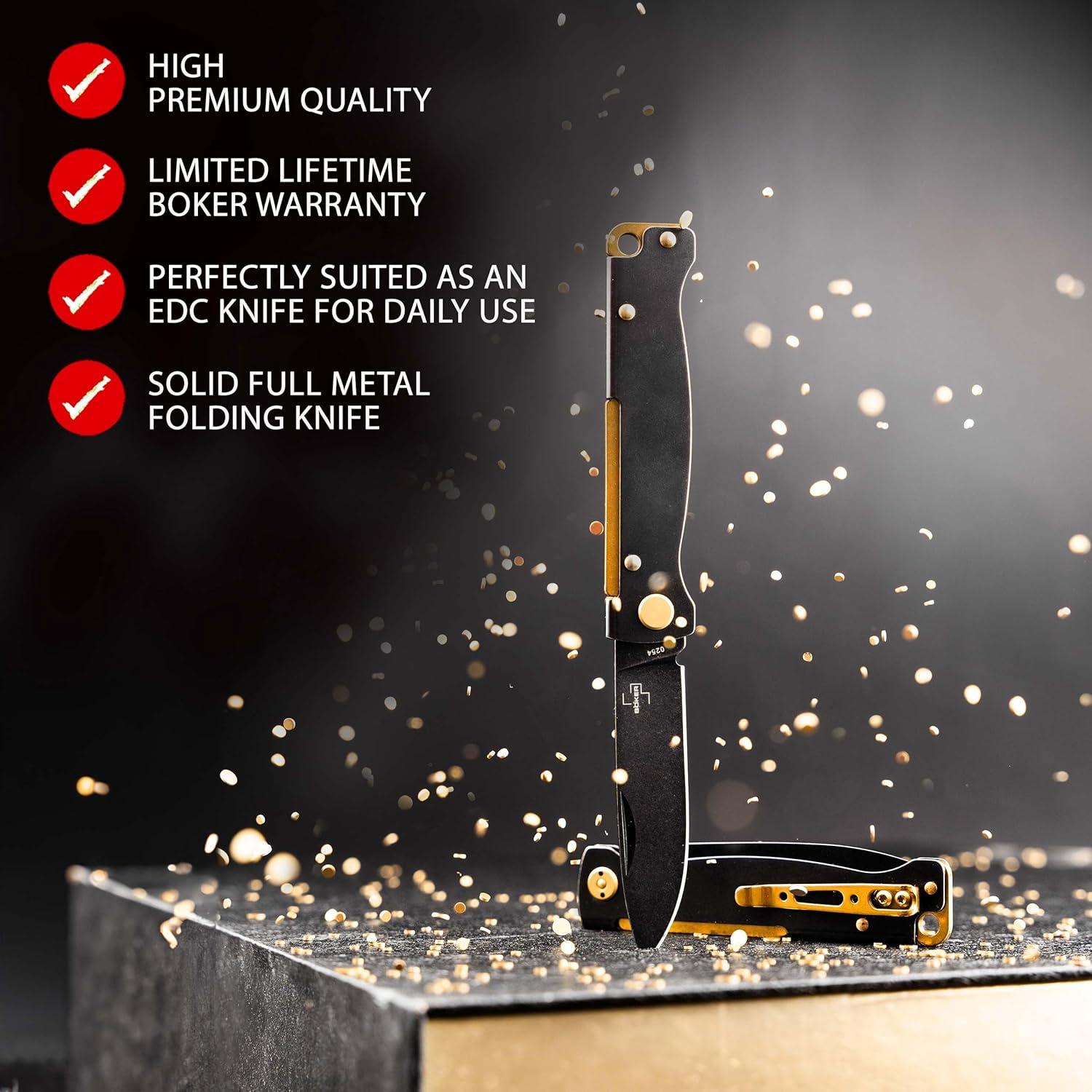 Cuchillo de bolsillo BÖKER PLUS Atlas Negro 16.61 cm EDC