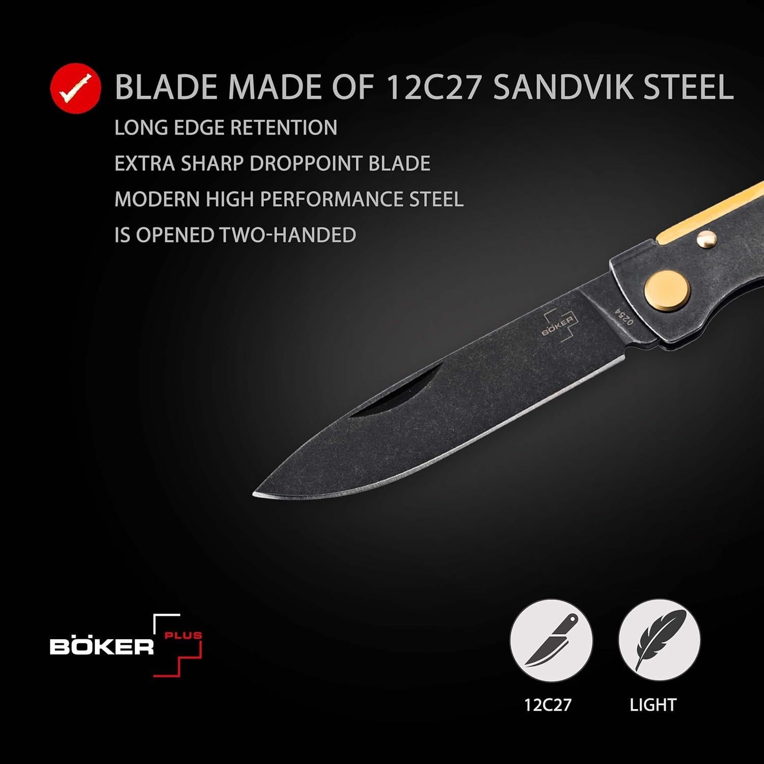 Cuchillo de bolsillo BÖKER PLUS Atlas Negro 16.61 cm EDC