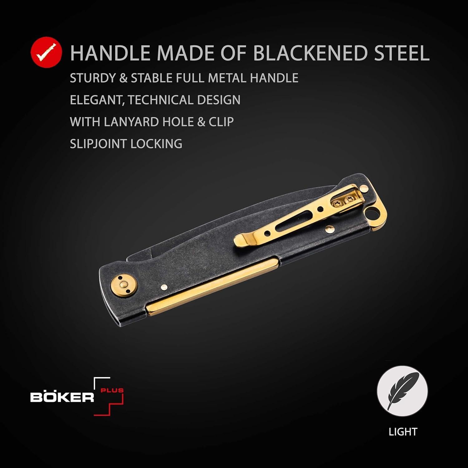 Cuchillo de bolsillo BÖKER PLUS Atlas Negro 16.61 cm EDC