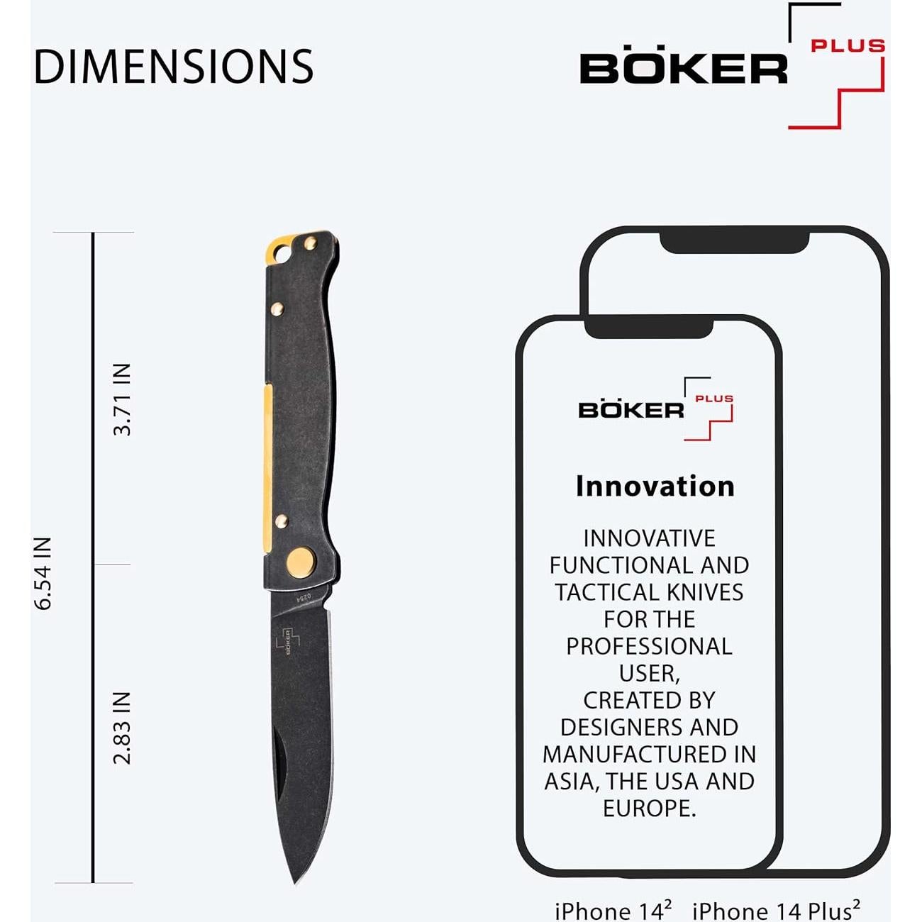 Cuchillo de bolsillo BÖKER PLUS Atlas Negro 16.61 cm EDC