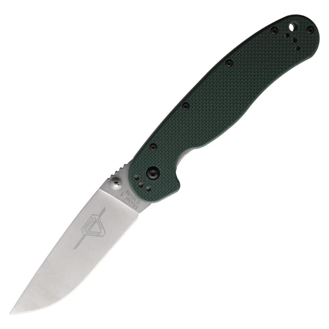 Cuchillo Plegable Ontario Rat I, Acero S35VN, Mango G-10 Verde