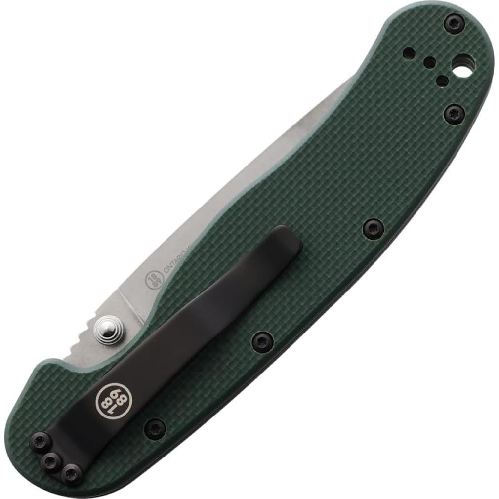 Cuchillo Plegable Ontario Rat I, Acero S35VN, Mango G-10 Verde