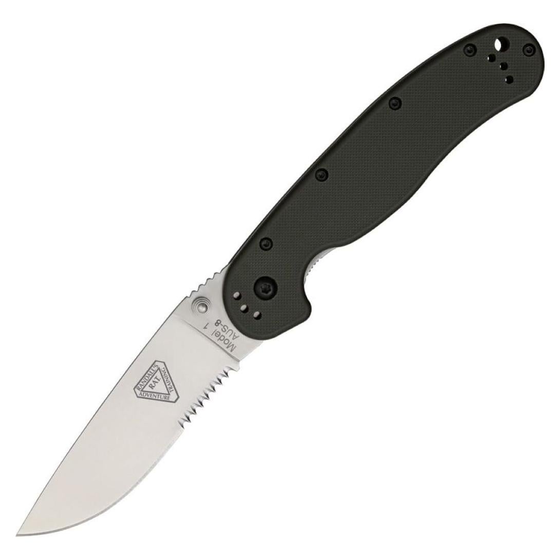 Cuchillo Plegable Ontario RAT-1 AUS-8 8.89 cm Mango Nylon Negro