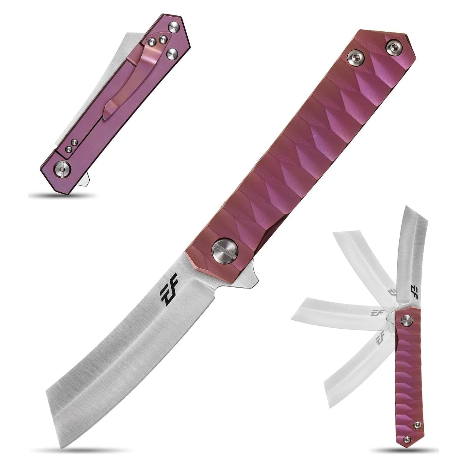 Cuchillo Plegable Eafengrow EF97 Acero D2 Mango Titanio 20.3 cm