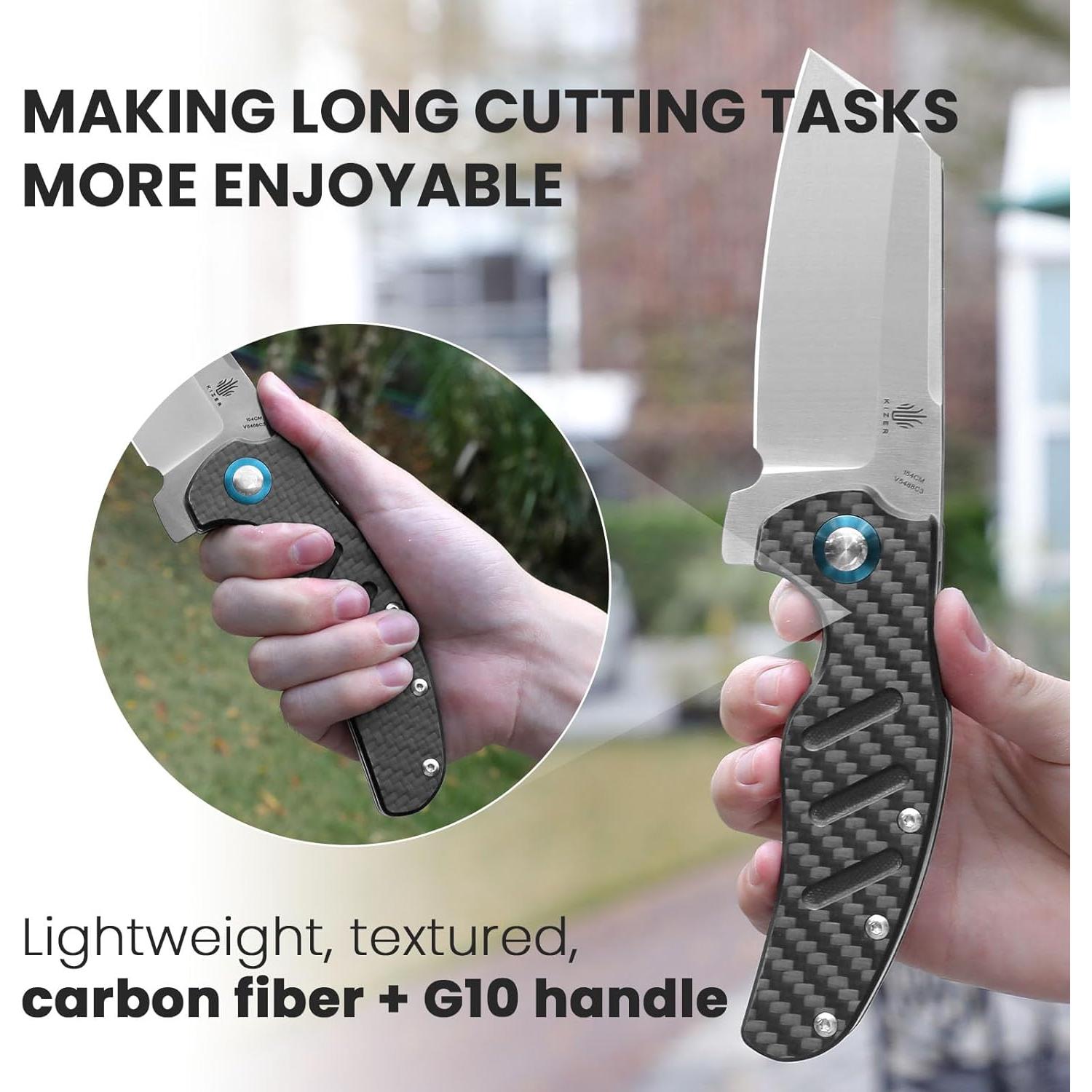 Cuchillo de bolsillo Kizer Sheepdog XL 154CM G10 gris EDC