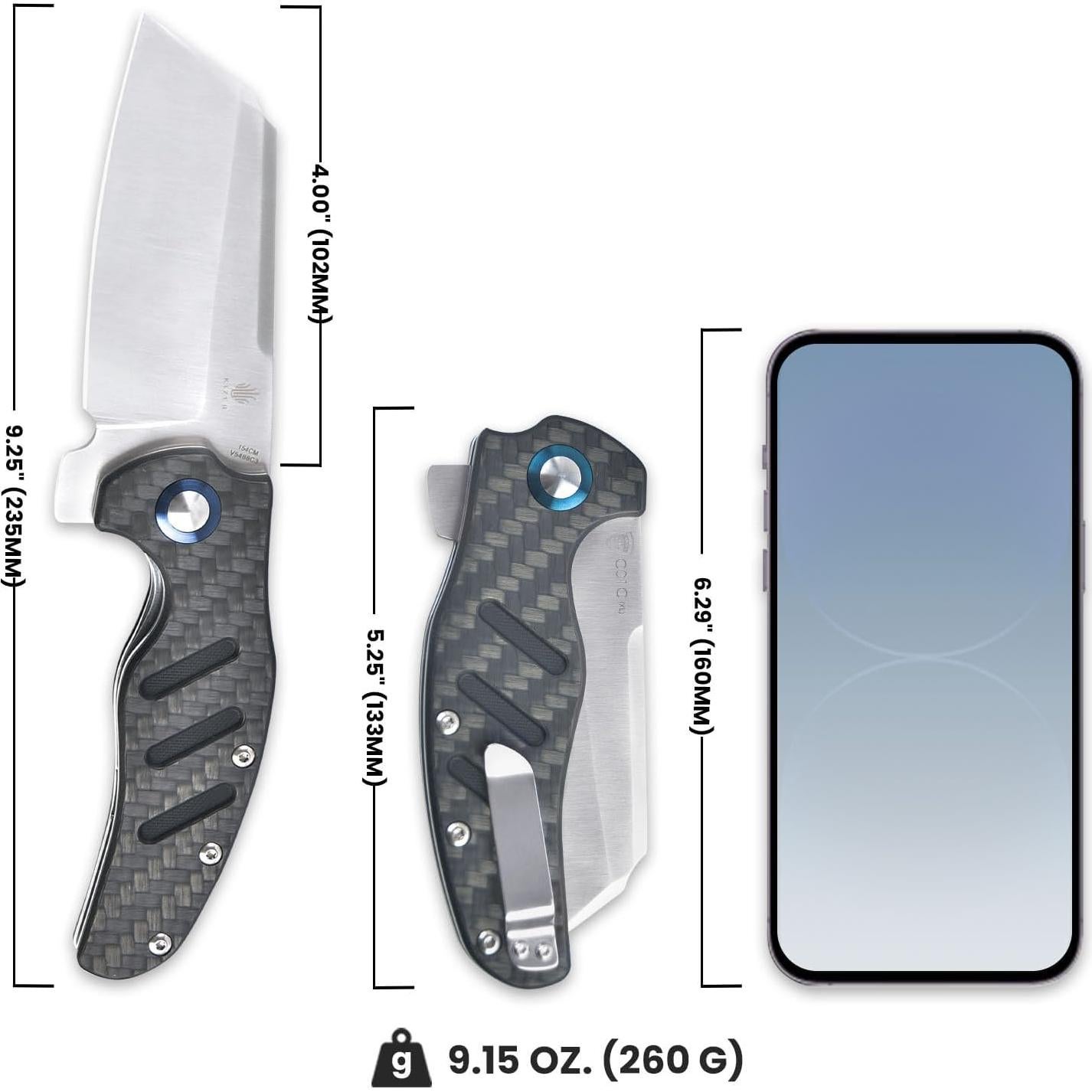 Cuchillo de bolsillo Kizer Sheepdog XL 154CM G10 gris EDC