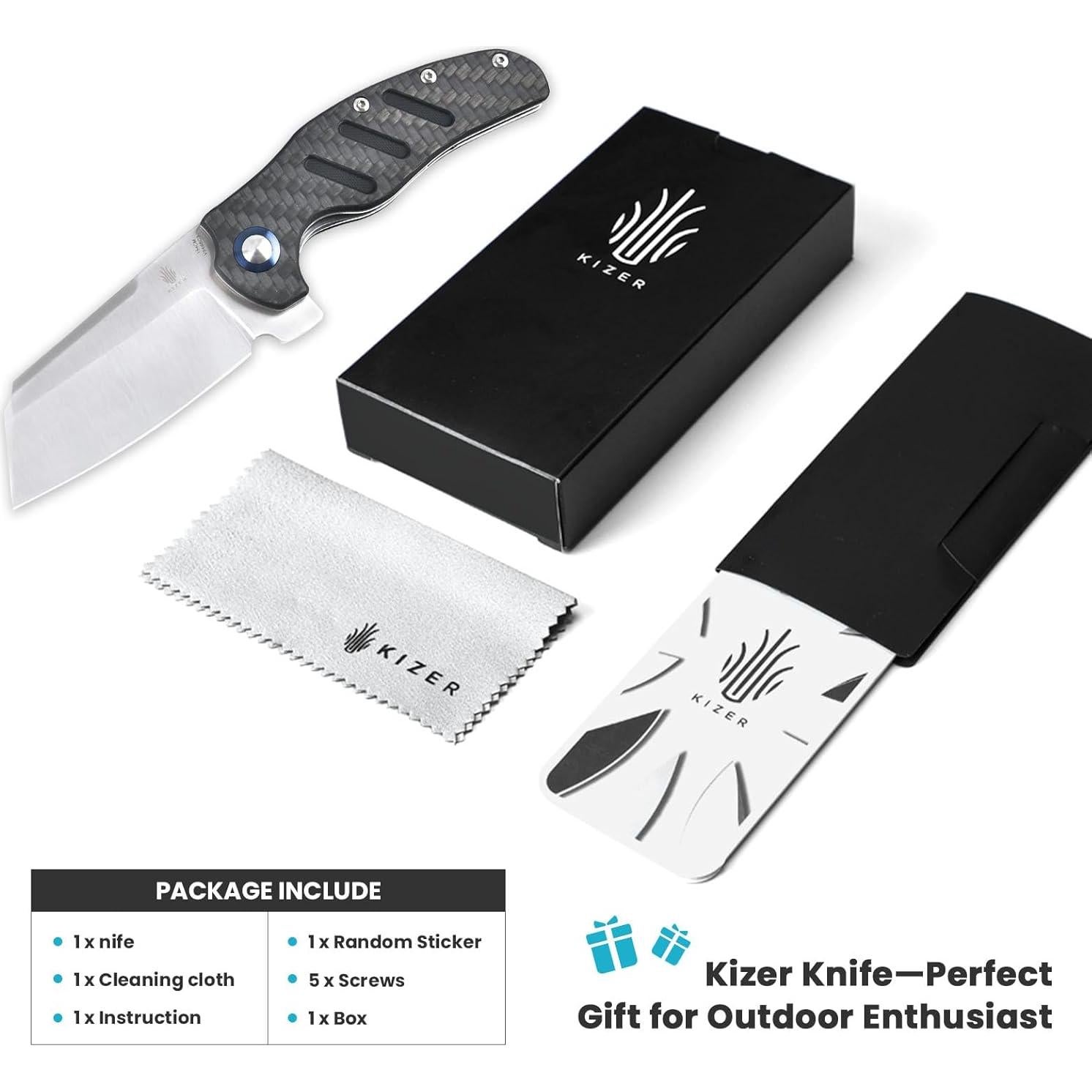 Cuchillo de bolsillo Kizer Sheepdog XL 154CM G10 gris EDC