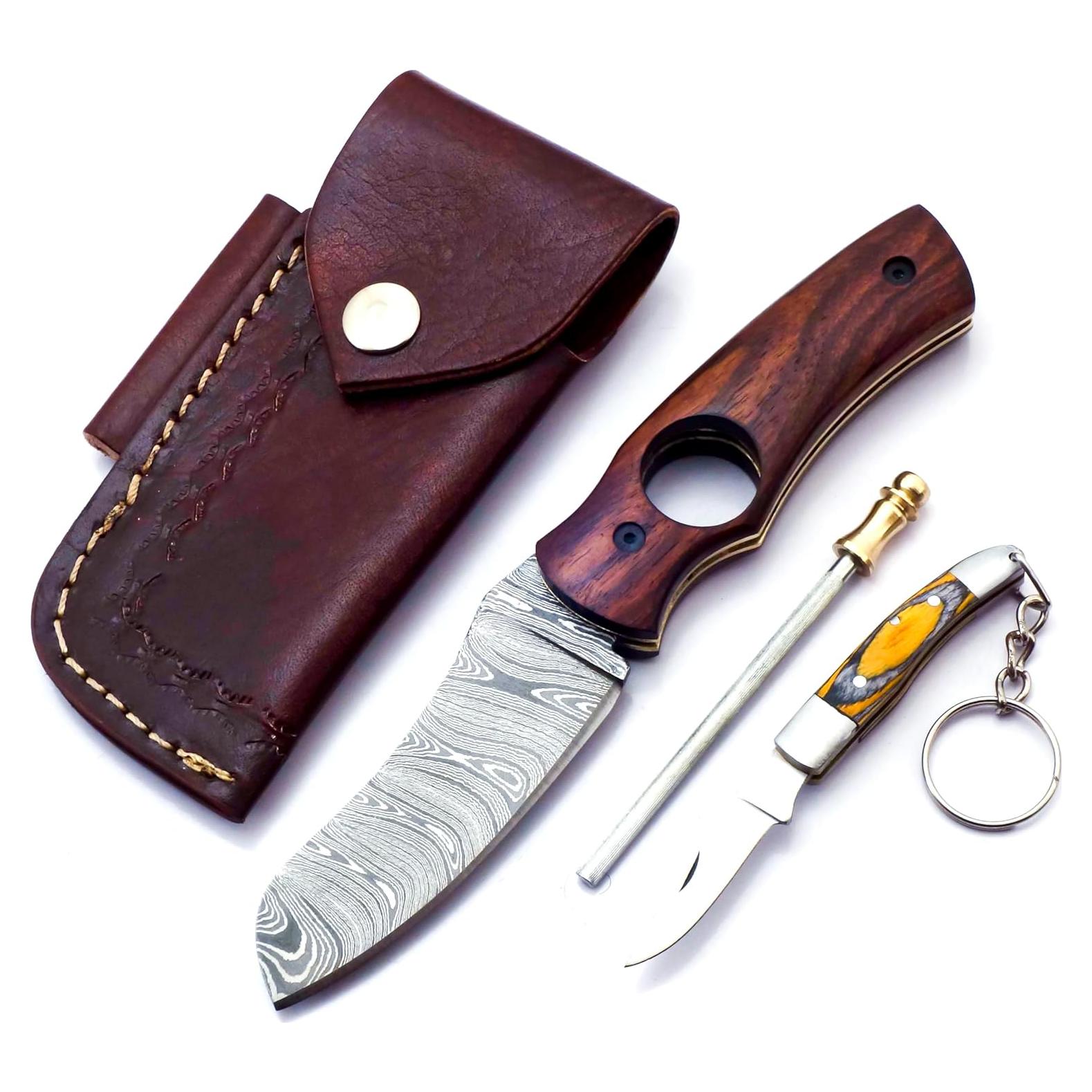 Cuchillo Cortador de Cigarros AR Knife Plegable Damasco 19.05 cm