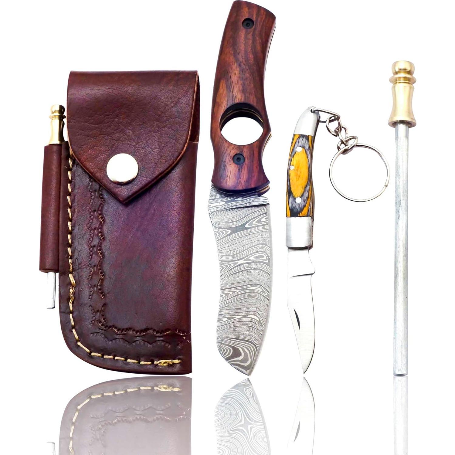 Cuchillo Cortador de Cigarros AR Knife Plegable Damasco 19.05 cm