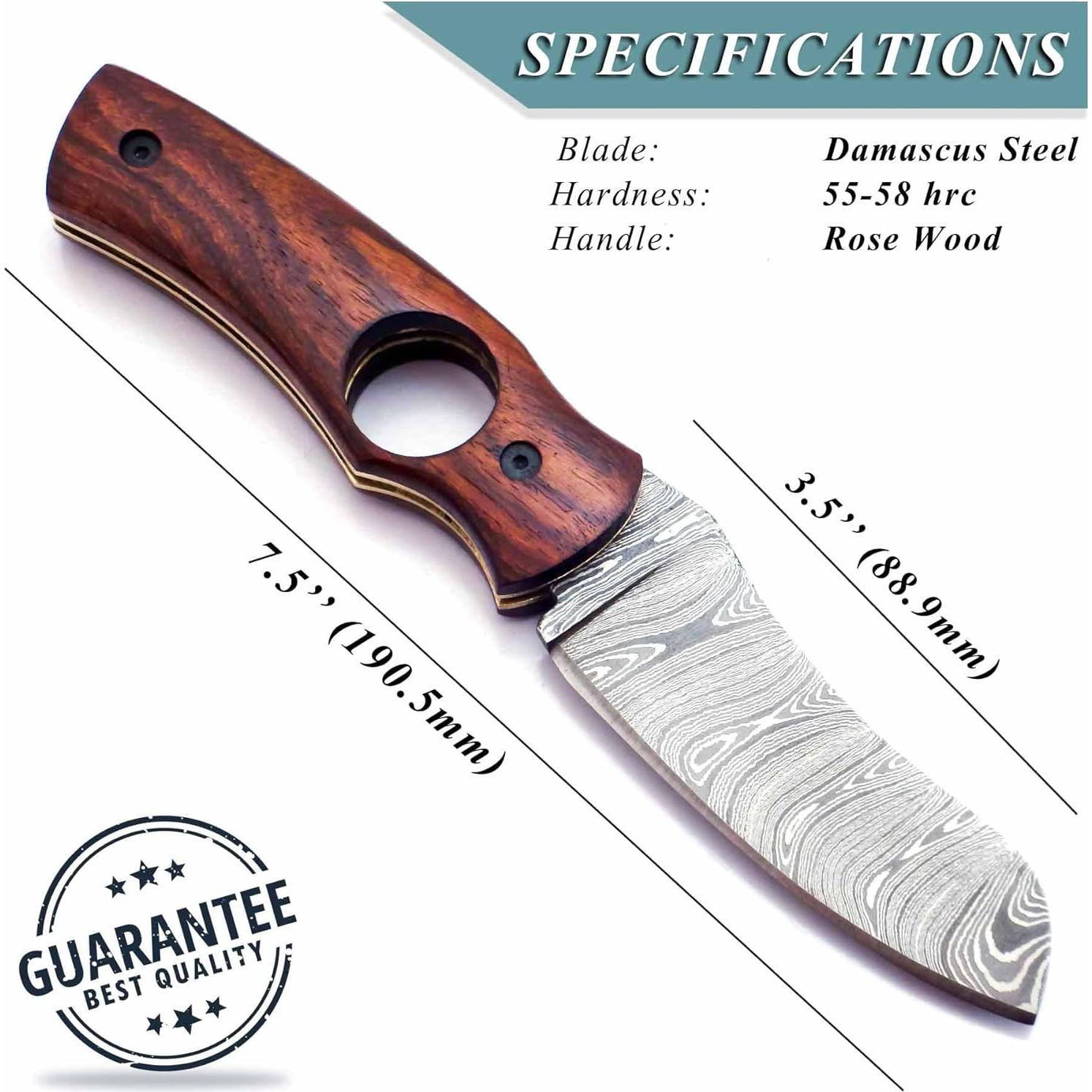 Cuchillo Cortador de Cigarros AR Knife Plegable Damasco 19.05 cm