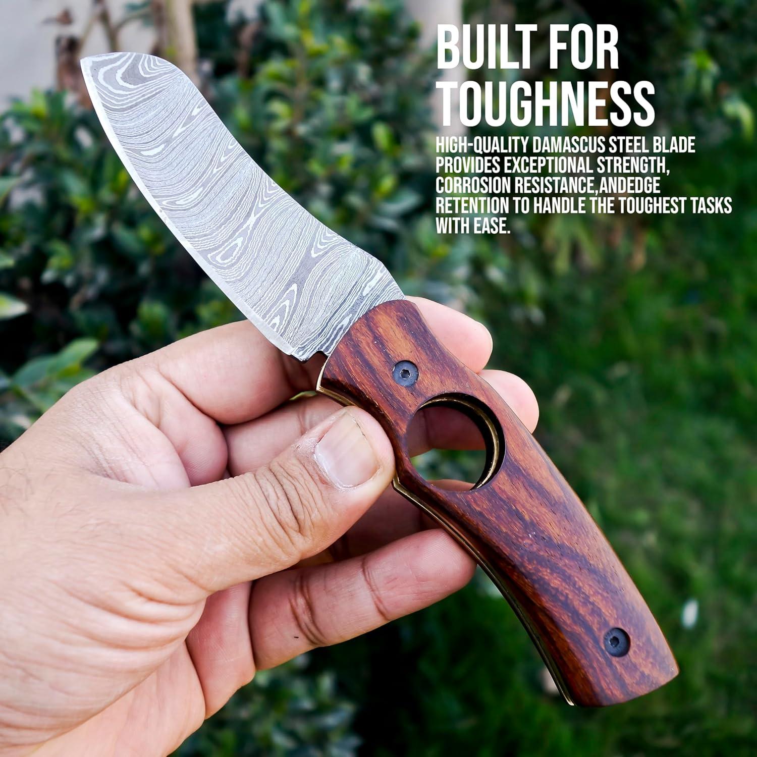 Cuchillo Cortador de Cigarros AR Knife Plegable Damasco 19.05 cm