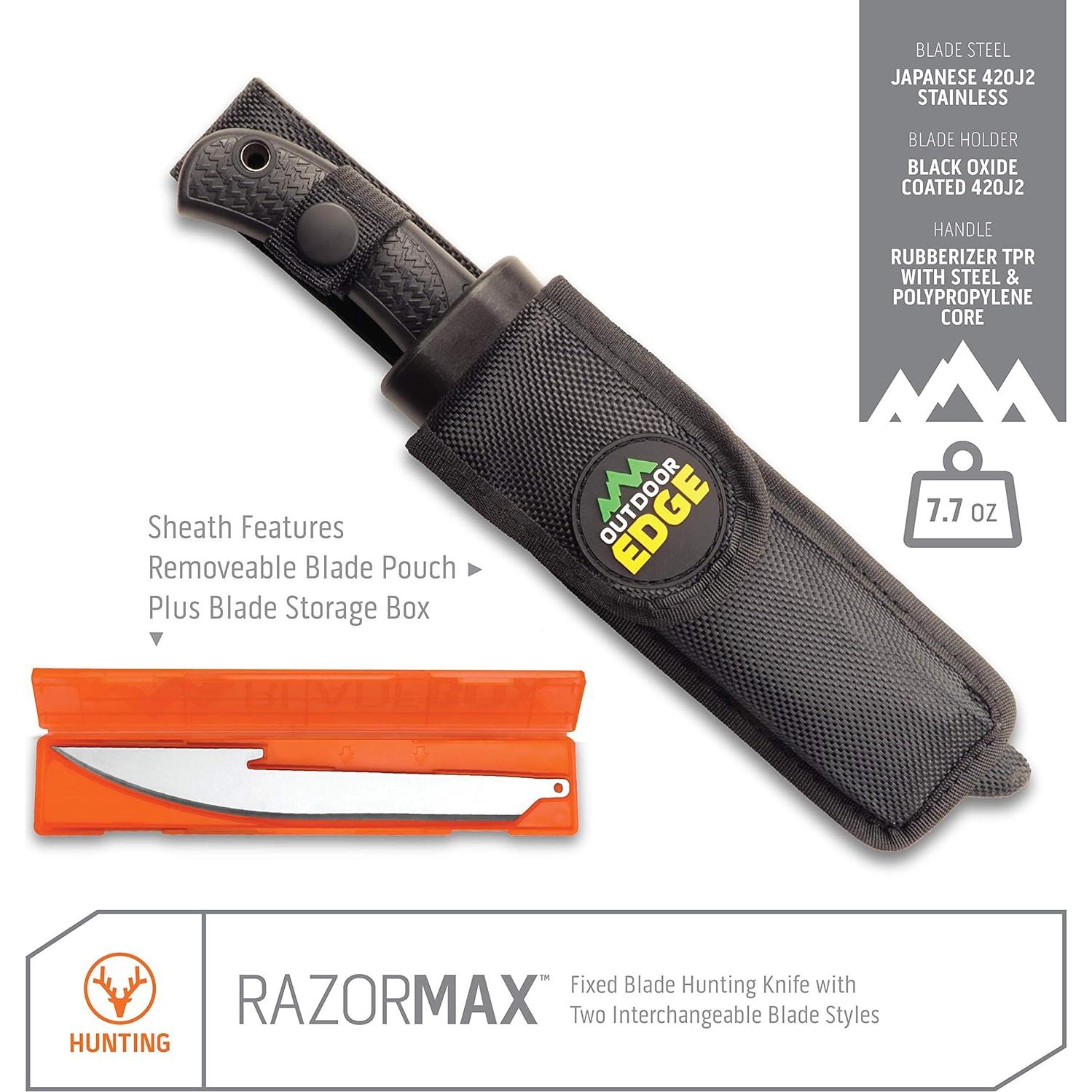 Cuchillo de Caza Outdoor Edge RazorMax 3.5" Reemplazable Negro