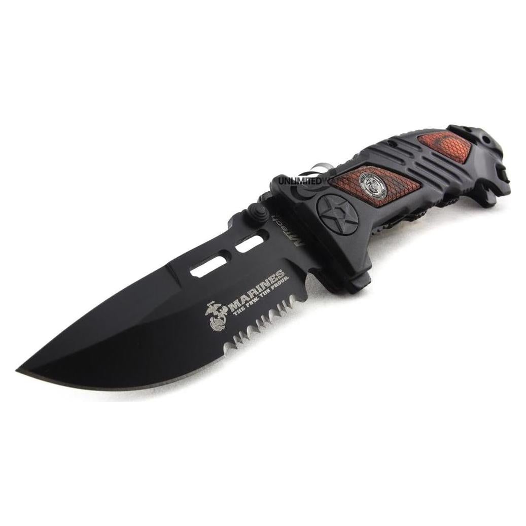 Cuchillo Plegable Marines Iron Mike 13.34 cm Acero Carbono