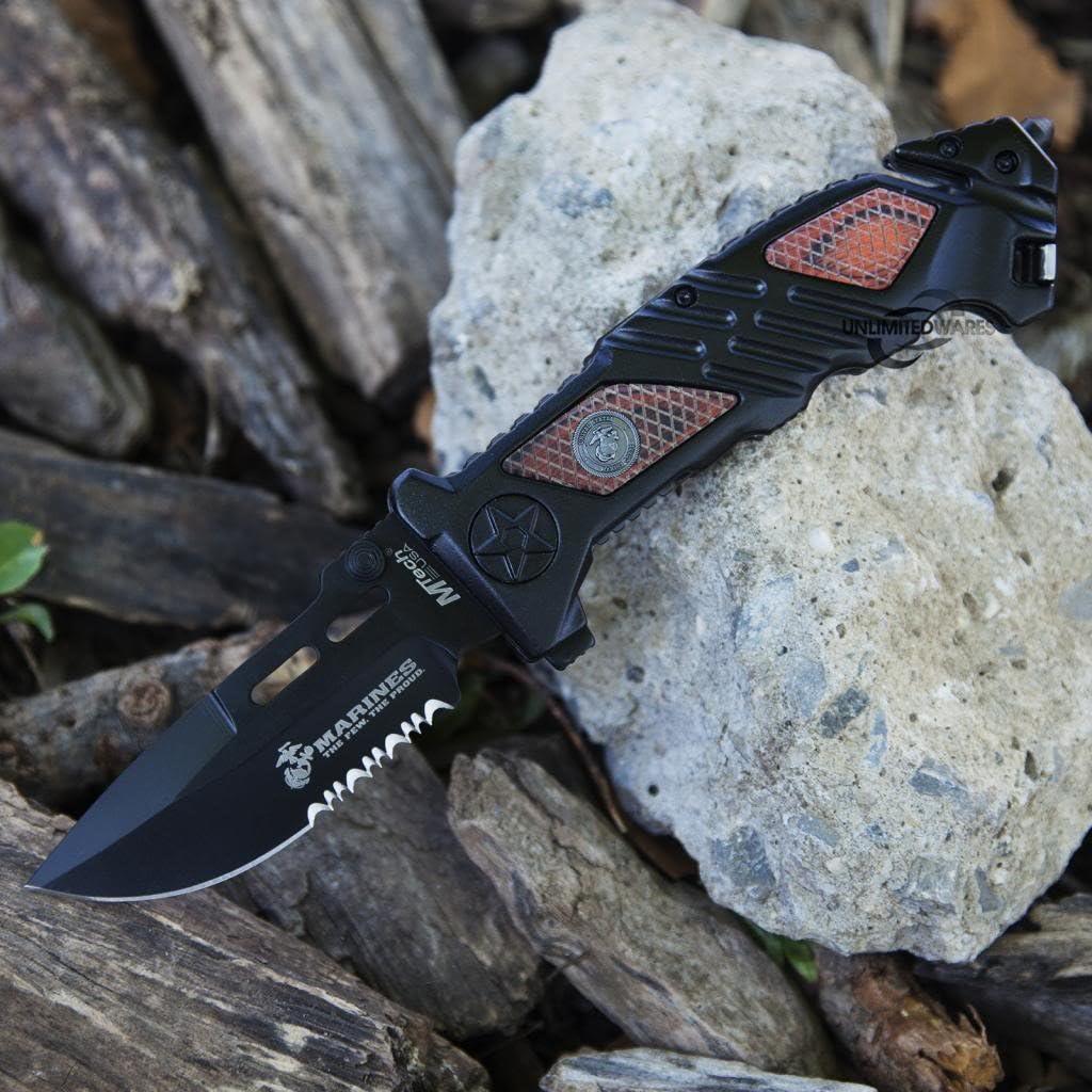 Cuchillo Plegable Marines Iron Mike 13.34 cm Acero Carbono