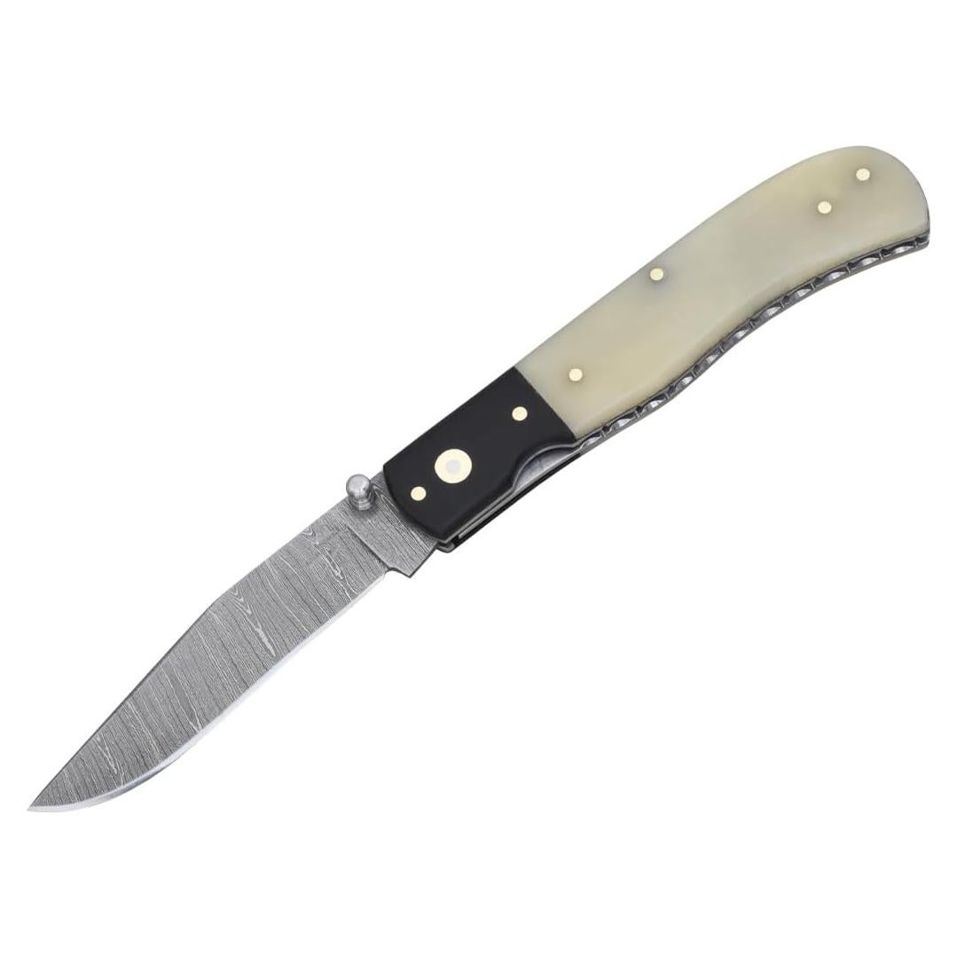 Cuchillo de bolsillo Knives Ranch Damasco 11.4 cm con funda