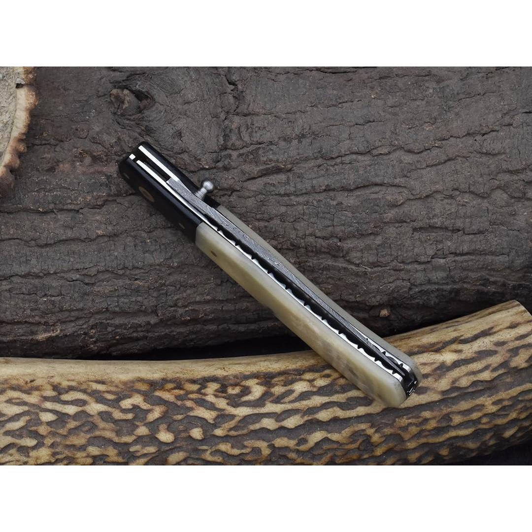 Cuchillo de bolsillo Knives Ranch Damasco 11.4 cm con funda