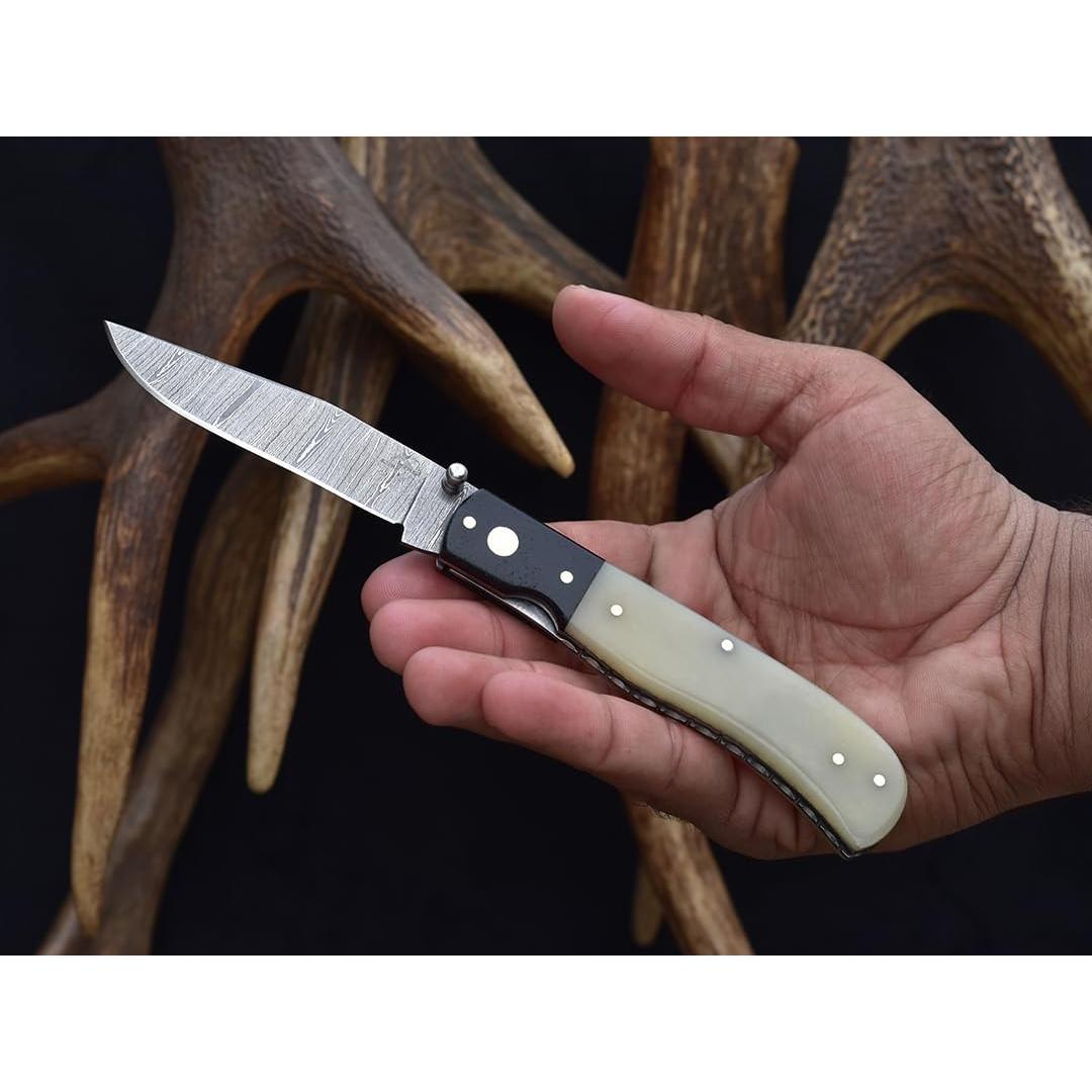 Cuchillo de bolsillo Knives Ranch Damasco 11.4 cm con funda