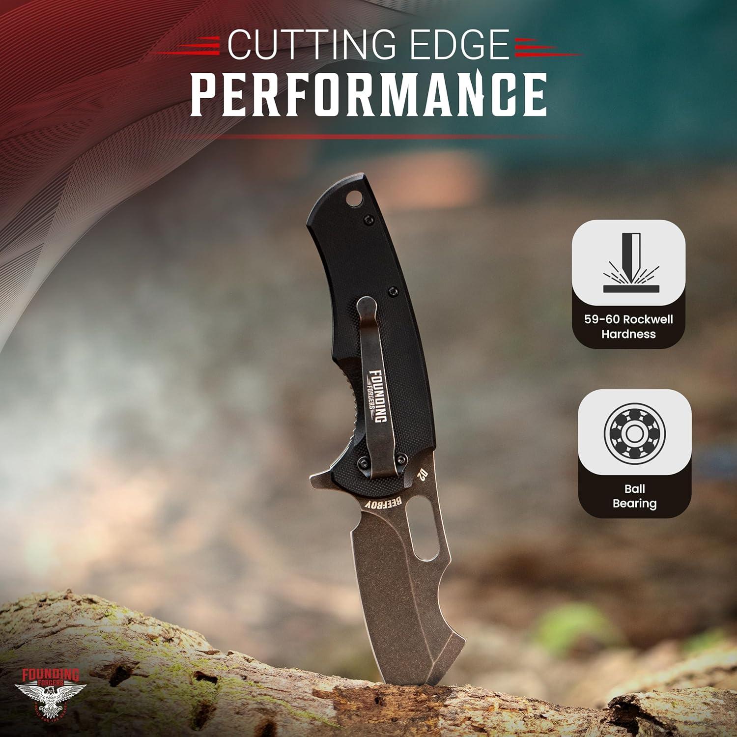 Cuchillo de bolsillo BEEFBOY Founding Forgers D2 19.3cm