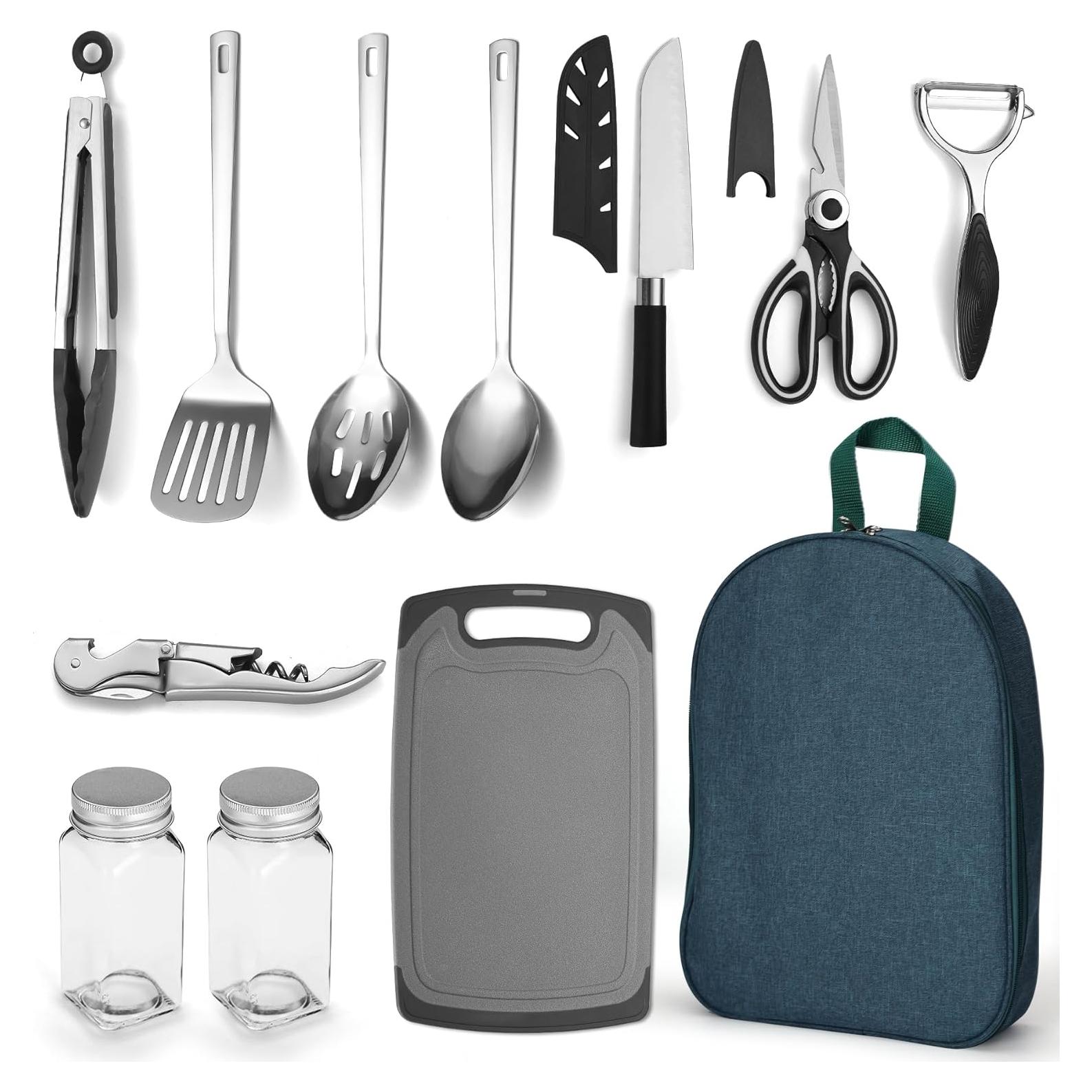 Juego de Utensilios de Cocina para Camping Evanda 10 Piezas