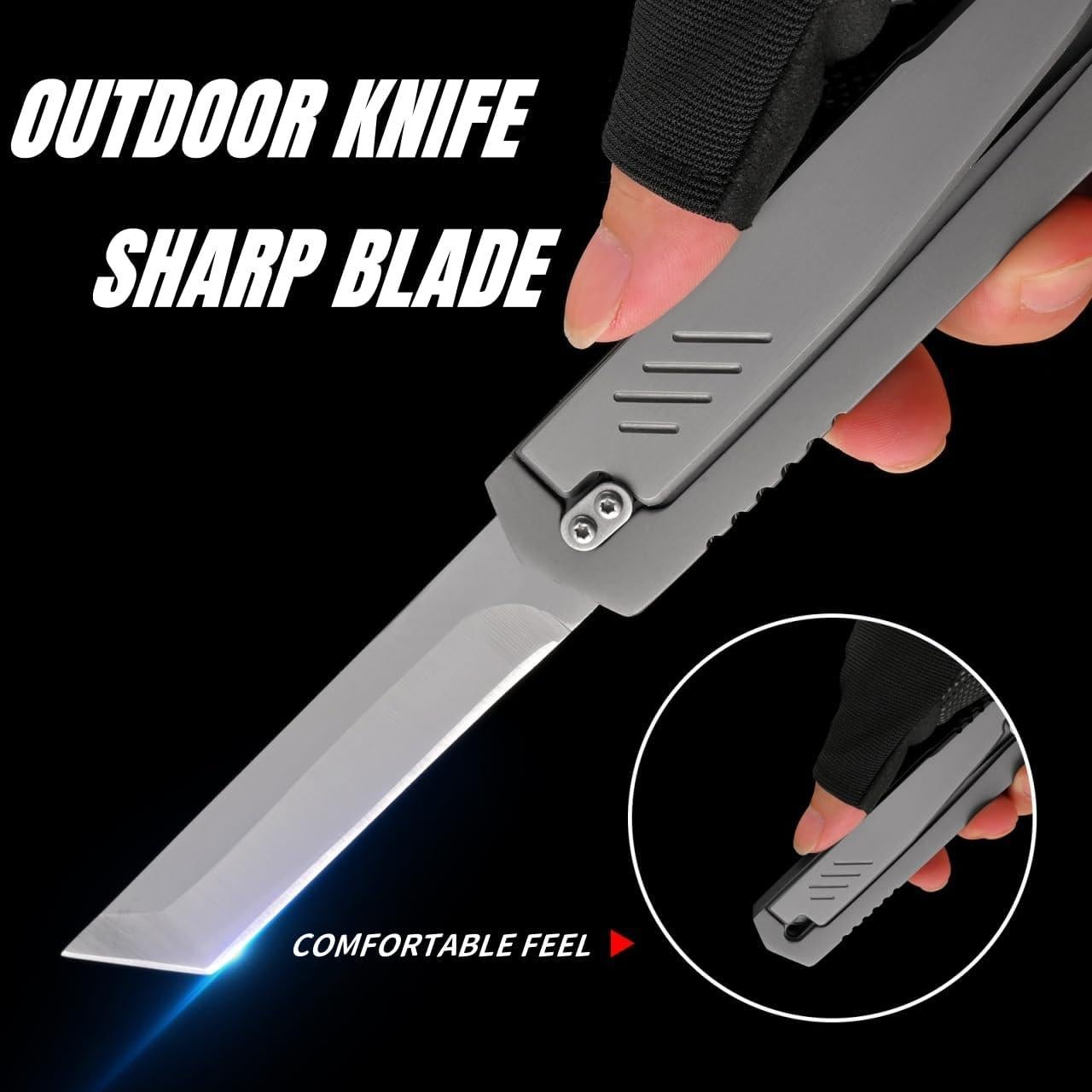 Cuchillo Plegable Táctico LEASUR 23cm Acero D2 Camping