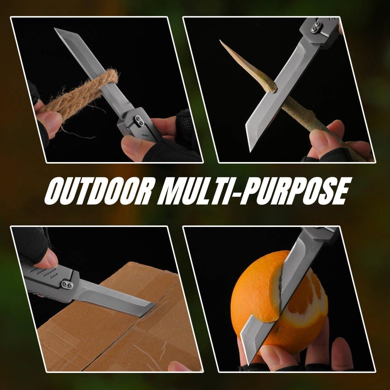 Cuchillo Plegable Táctico LEASUR 23cm Acero D2 Camping