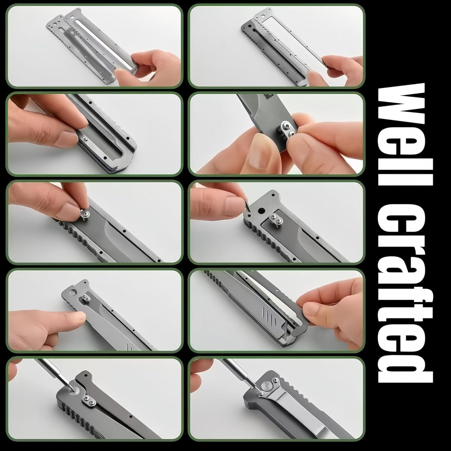 Cuchillo Plegable Táctico LEASUR 23cm Acero D2 Camping