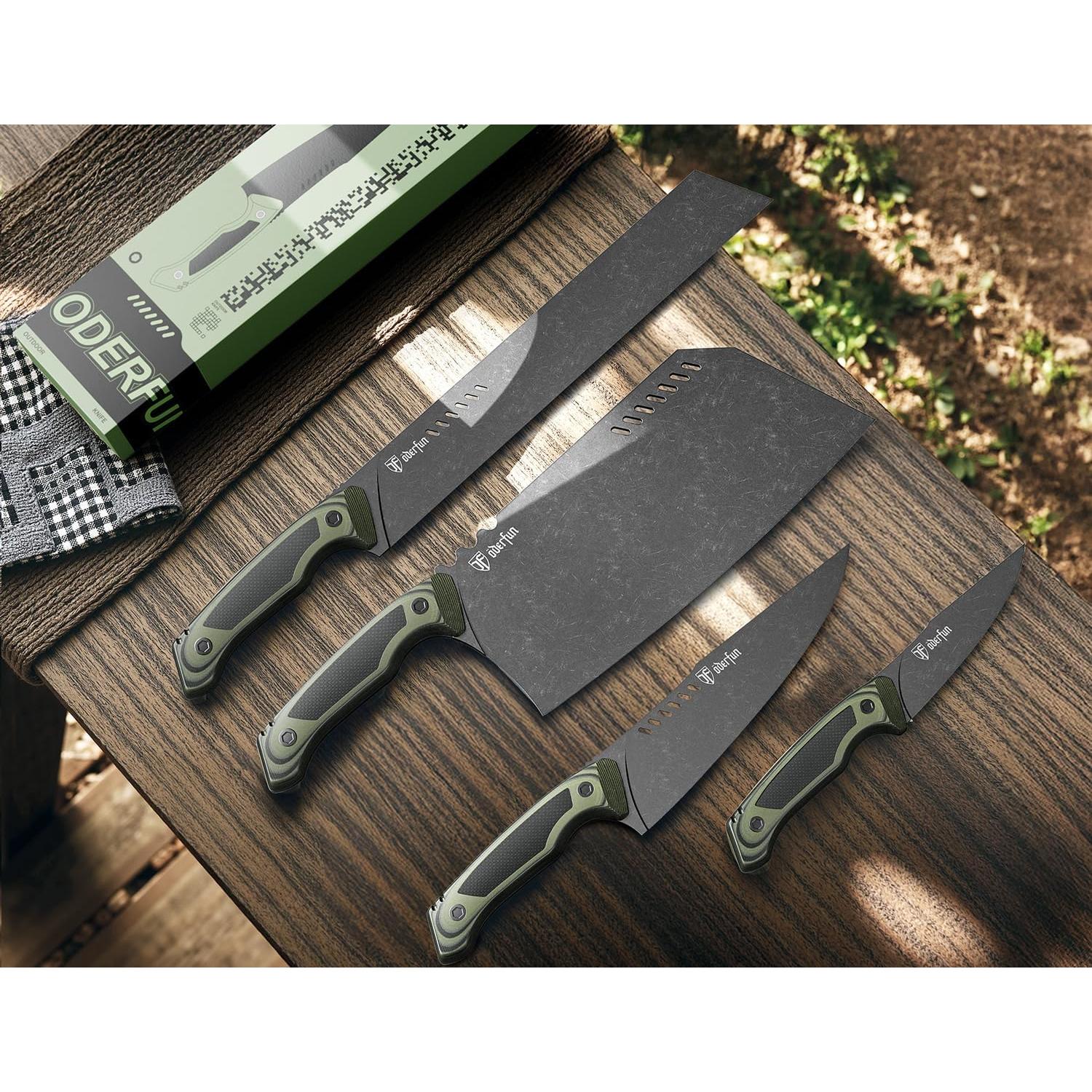 Cuchillo de Chef ODERFUN 20 cm Acero Alemán Full-Tang Verde
